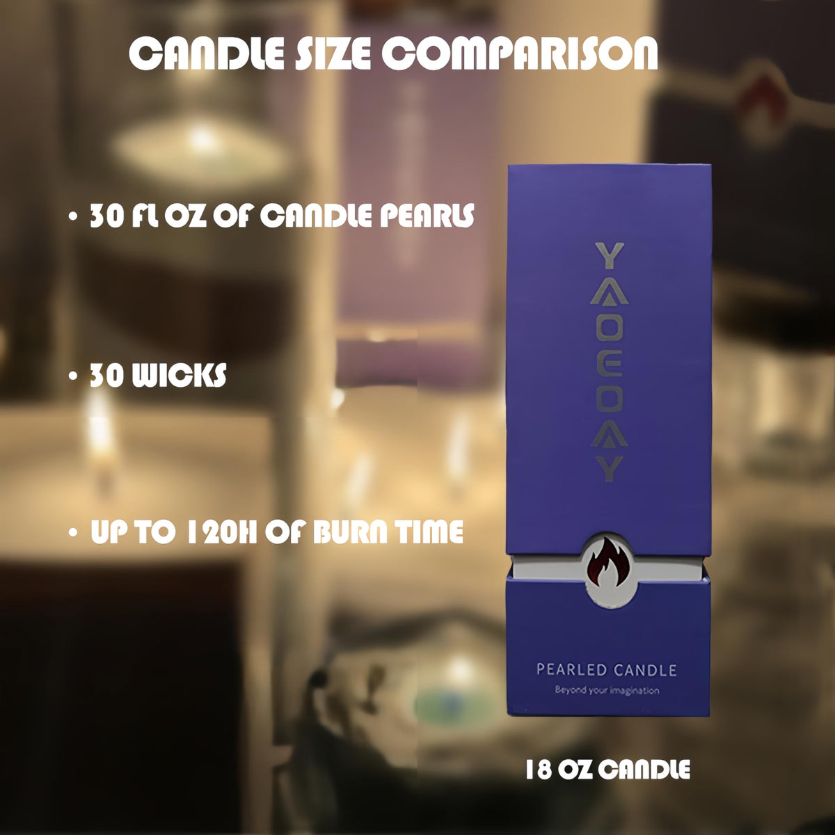 Pearl Candle 18 oz. Long (18 Ounce)