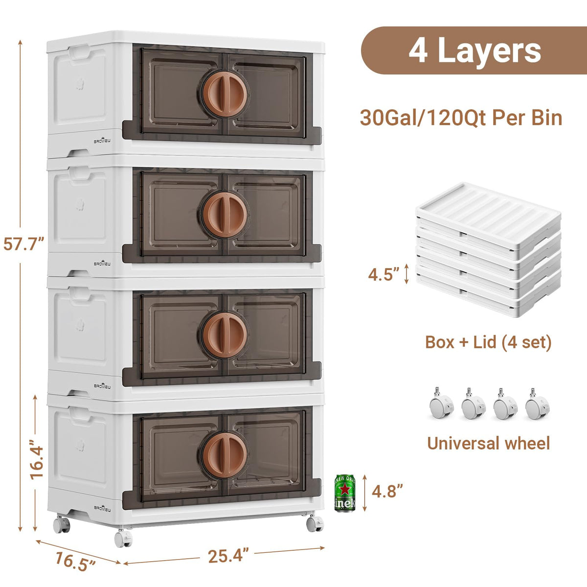 480Qt Lockable Stackable Storage Bins with Lids (4 Count)