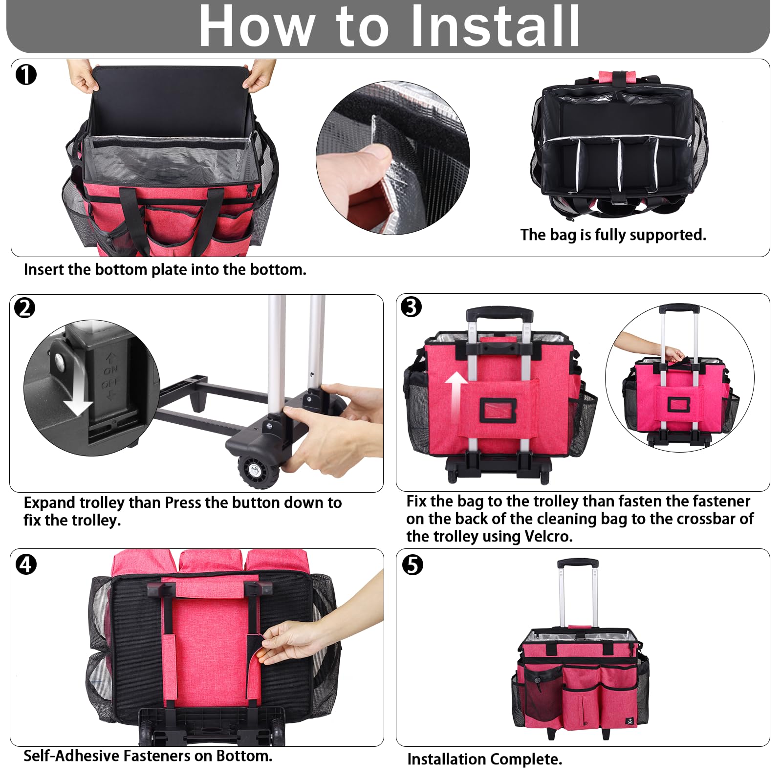 Rolling Cleaning Caddy Bag Built