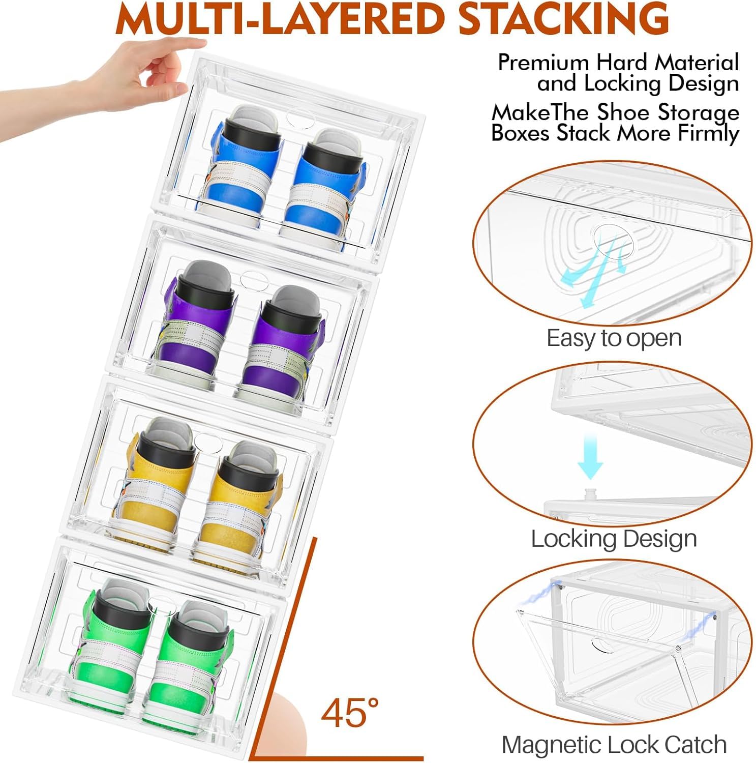 10 Pack Thicken Shoe Organizer Stackable