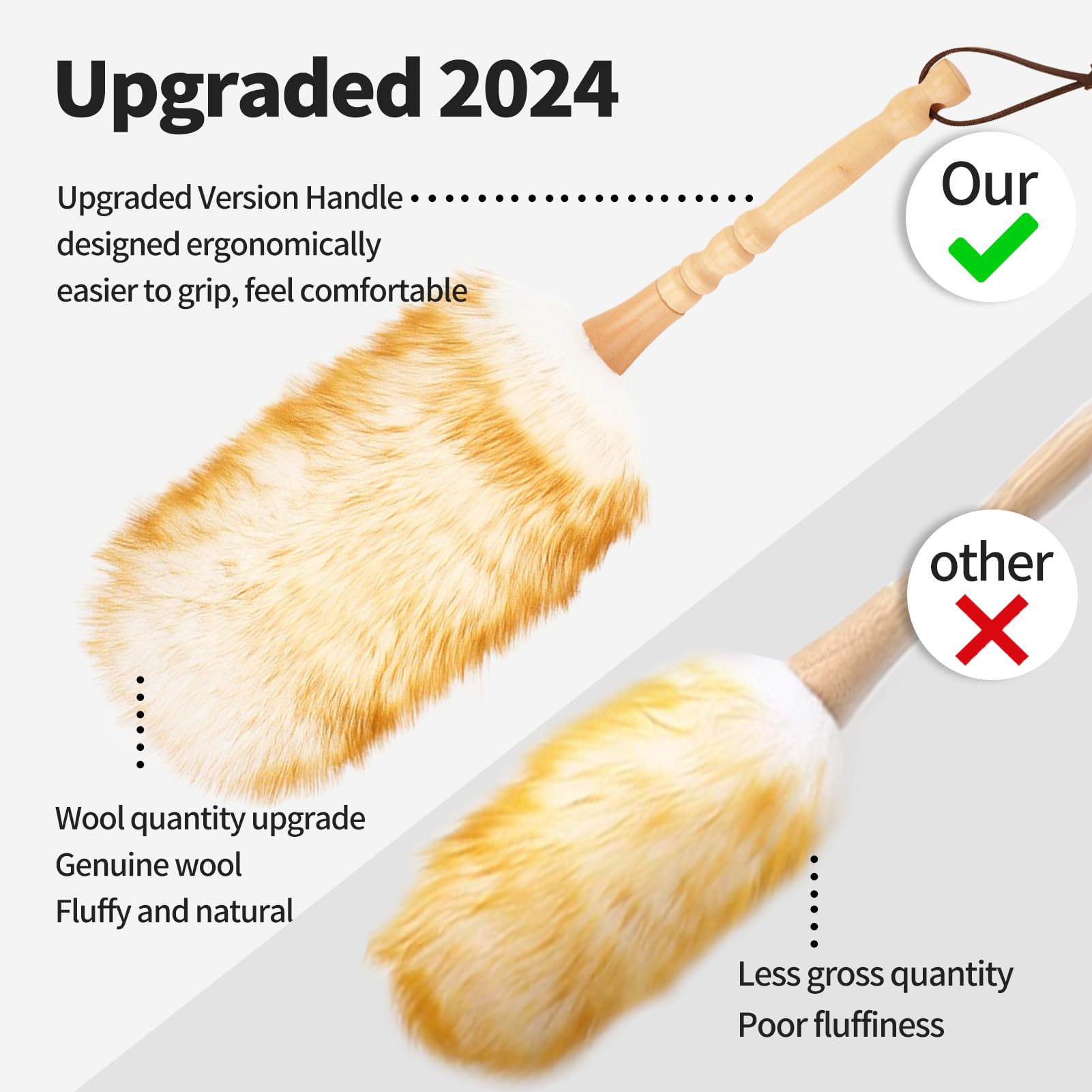Lambswool Duster with Solid Wooden Handle