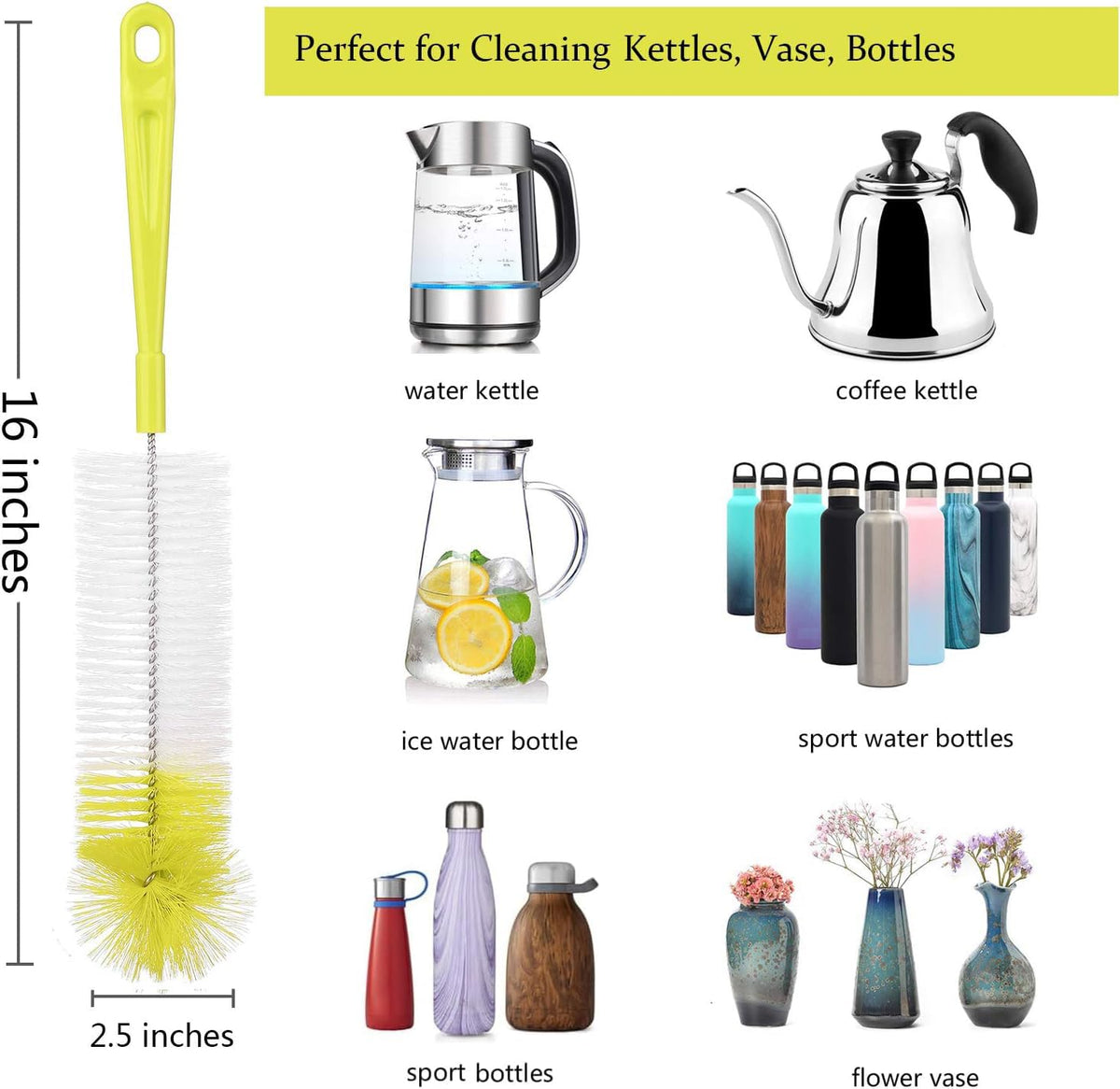 8 Pack Bottle Cleaning Brush Set