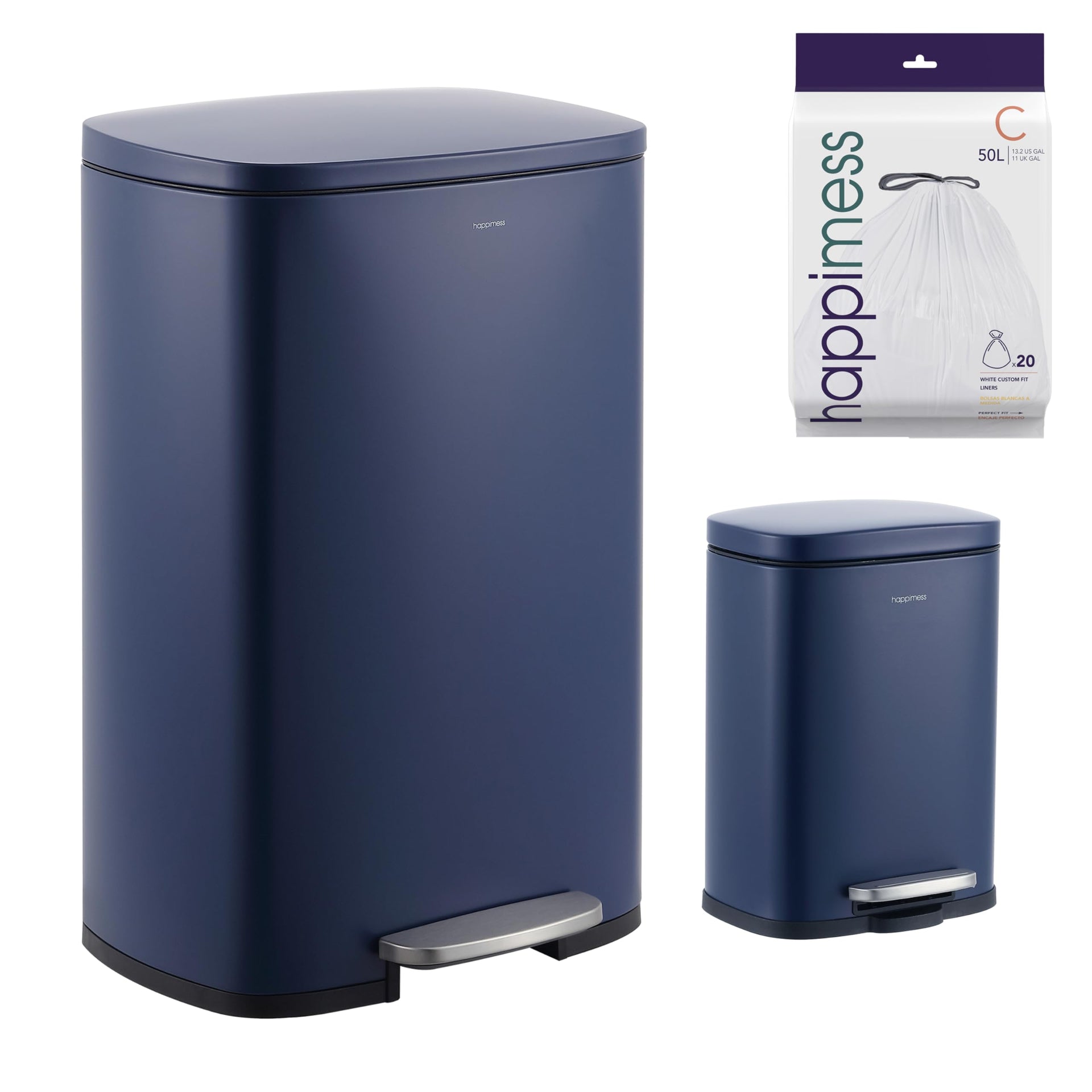 Connor 2 Piece Iron Trash Can (2 Count)