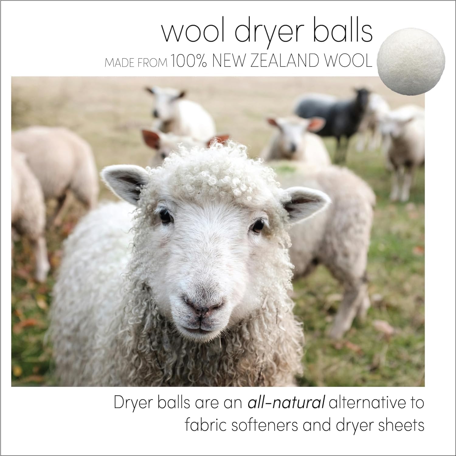 XL Wool Dryer Balls + Felt Storage Bin (3 Count)