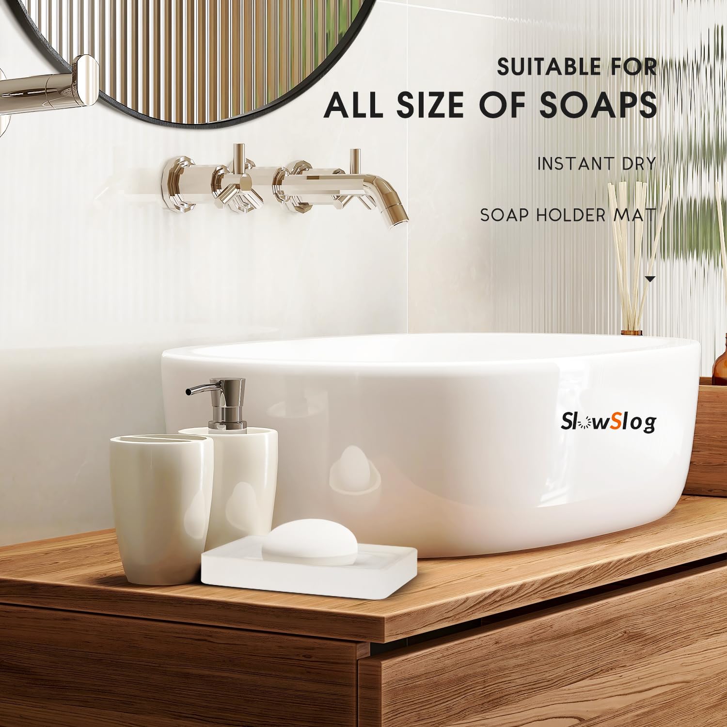2 Pack Diatomite Soap Trays (2 Count)