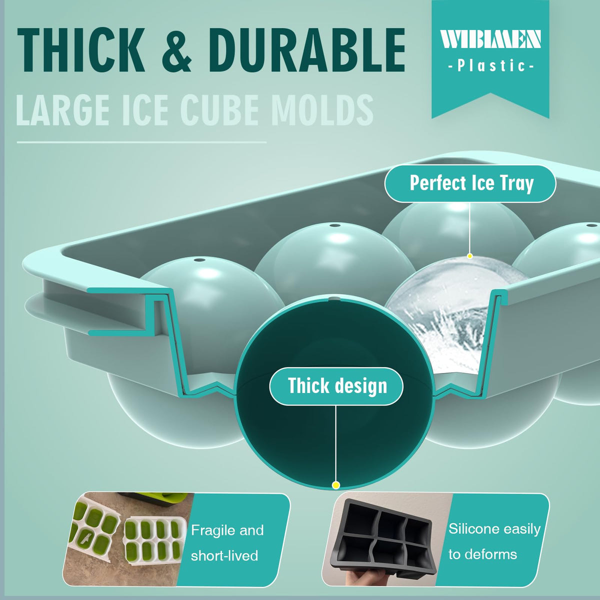 2.5 Inch Large Ice Cube Molds (26.4 Ounce)