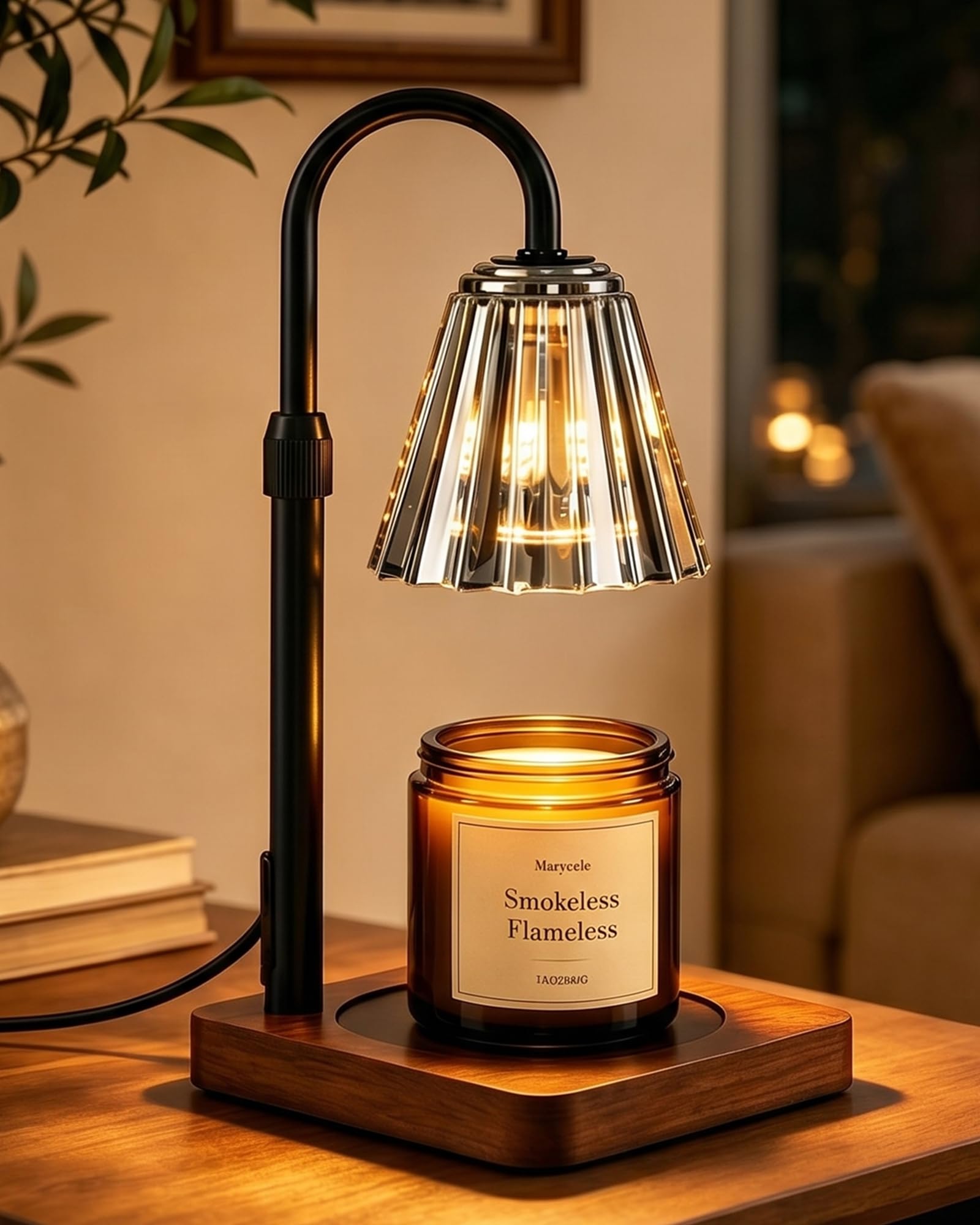 Vintage Candle Warmer Lamp with Timer Dimmer