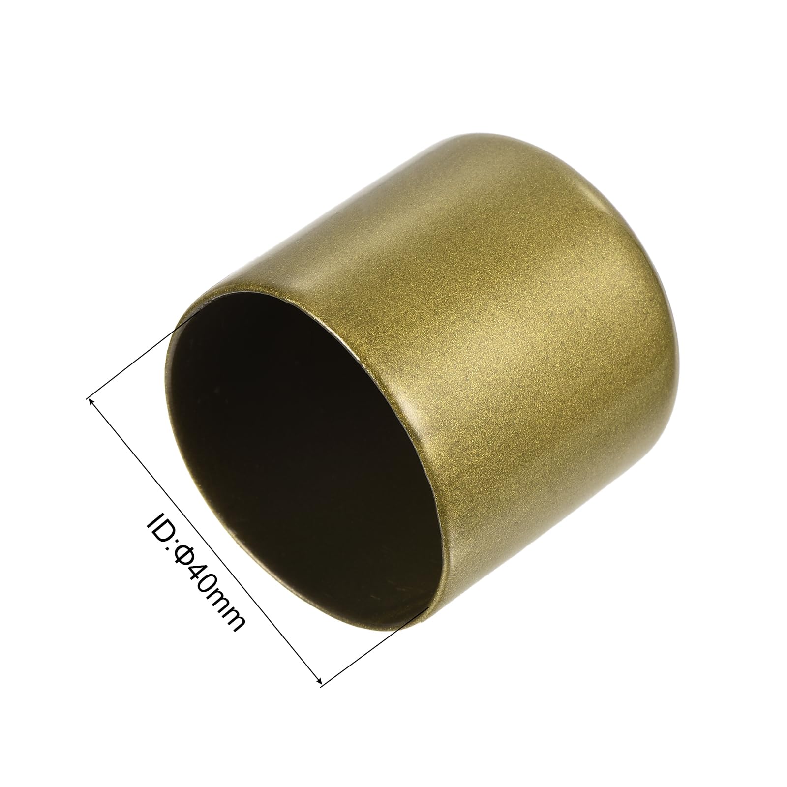 20pcs Rubber End Caps 40mm ID Vinyl Round Tube Bolt Cap Cover Thread Protectors Gold