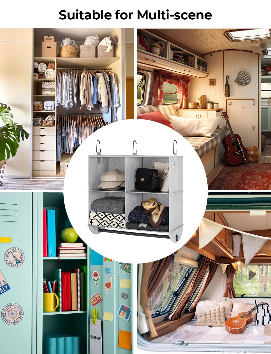 Hanging Closet Organizer with Rod