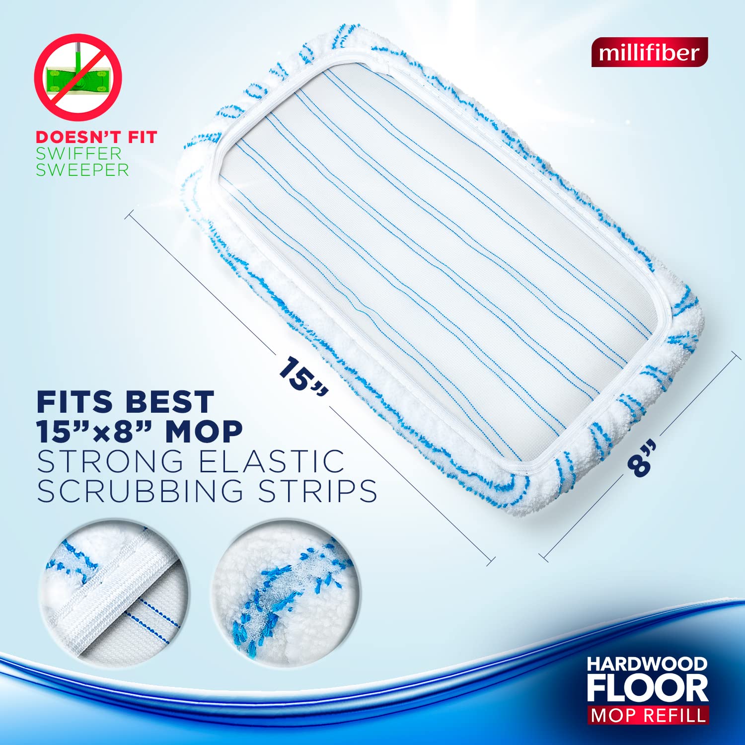 Microfiber Mop Refills 15x8 in. (24 Count)
