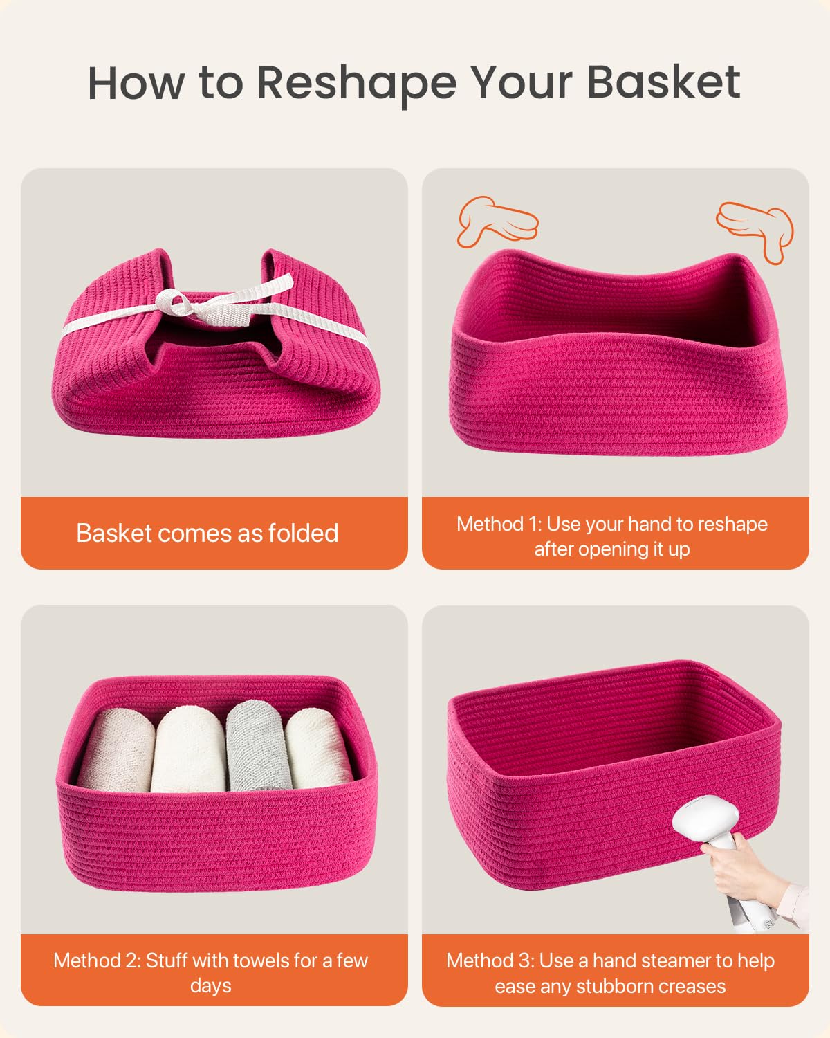 Small Woven Storage Basket for Organizing (3 Count)