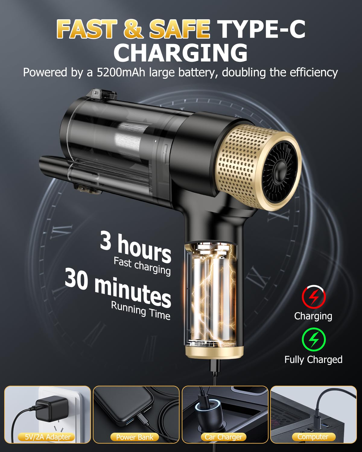 Handheld Car Vacuum Portable Cordless