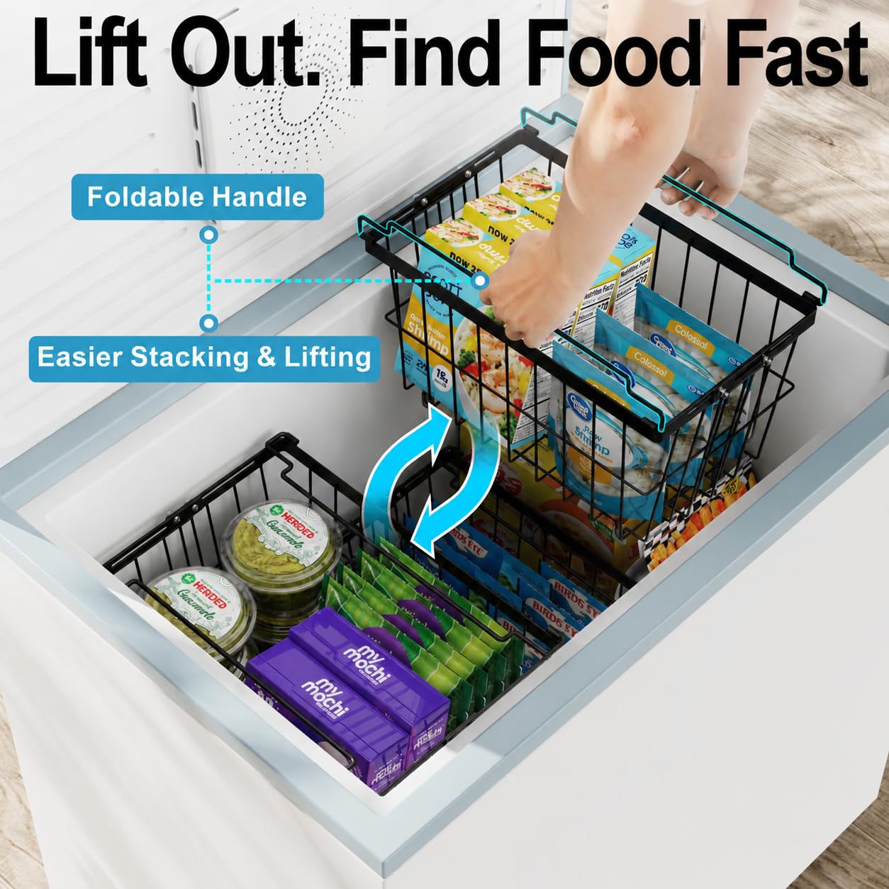 Deep Freezer Organizer Bins (6 Count)