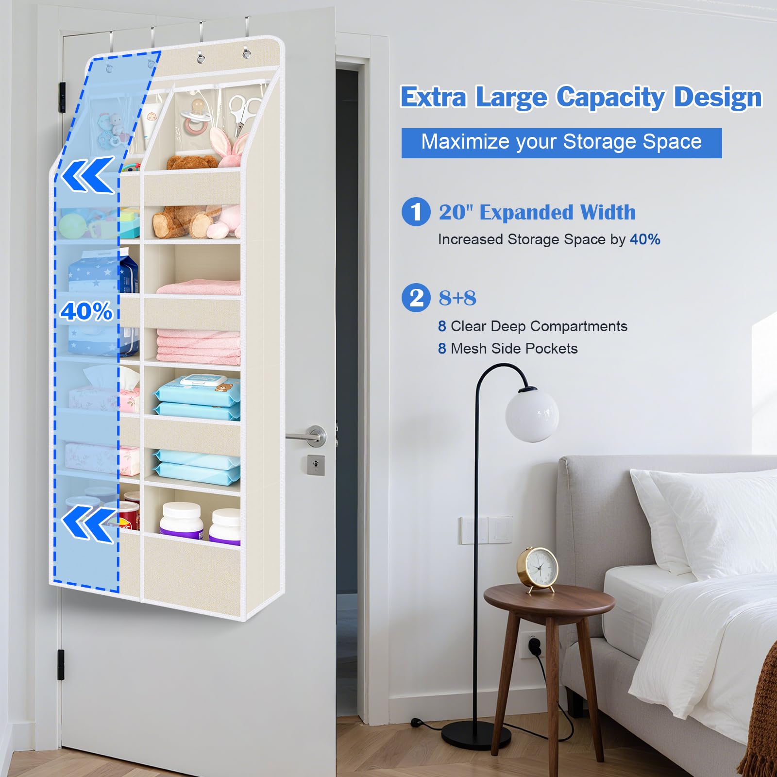 Upgraded Over Door Organizer for Baby Stuff