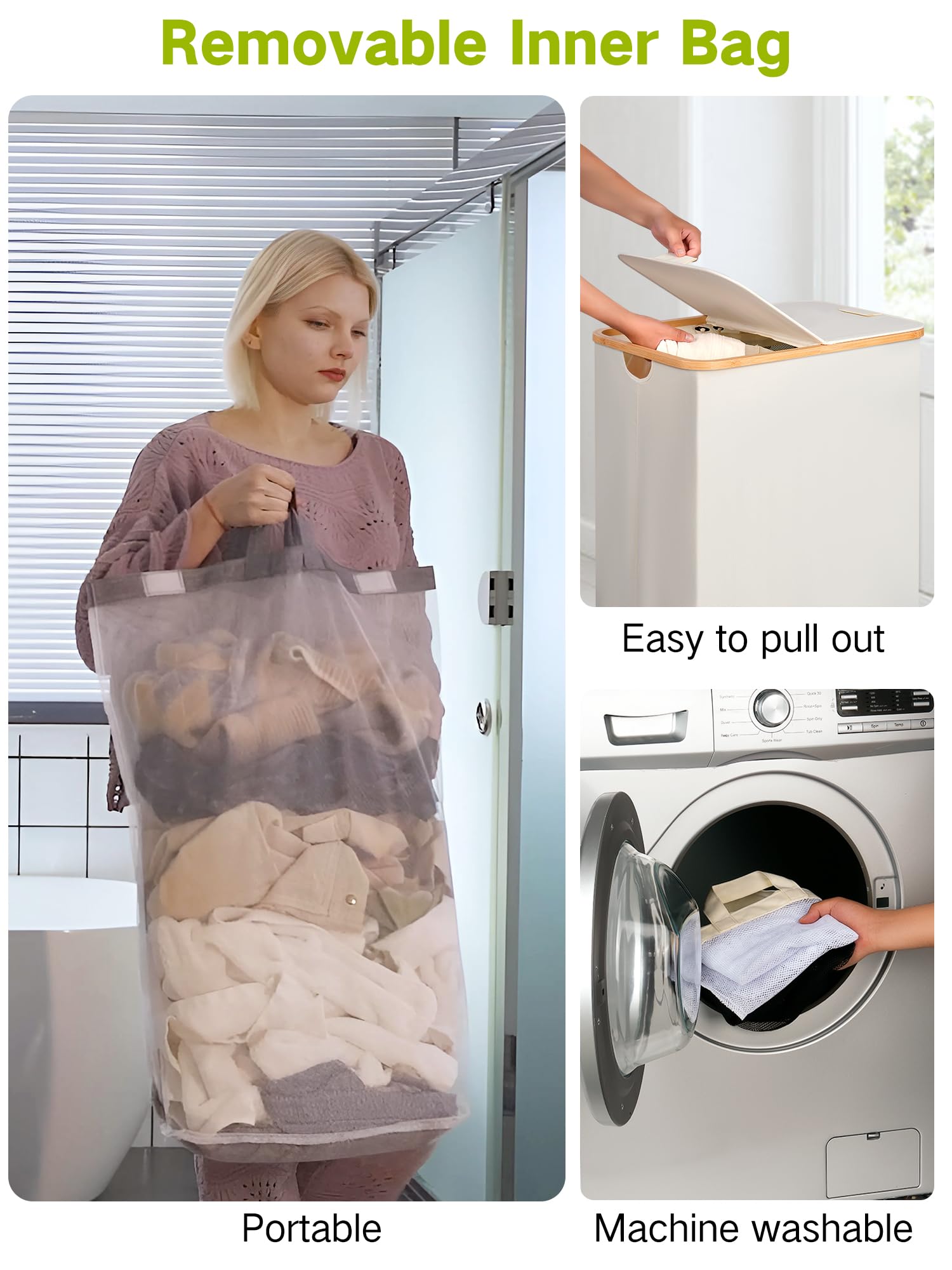 Double Laundry Hamper with Wheels