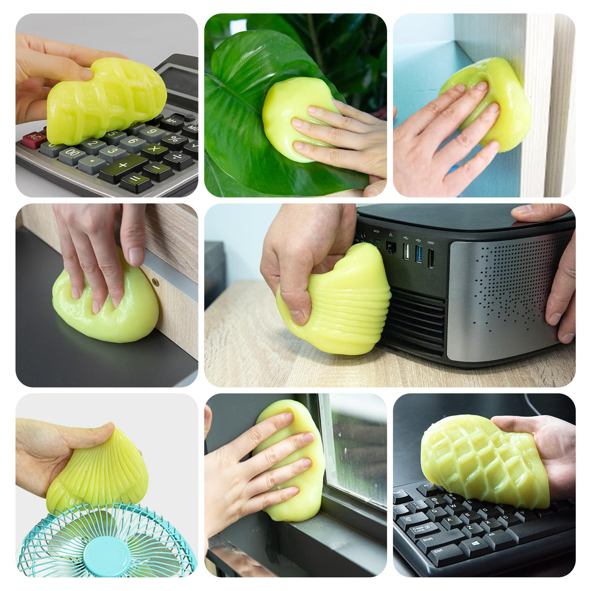 Car Cleaning Gel Putty Reusable Keyboard Cleaner Slime 5 Pack Yellow (5 Count)