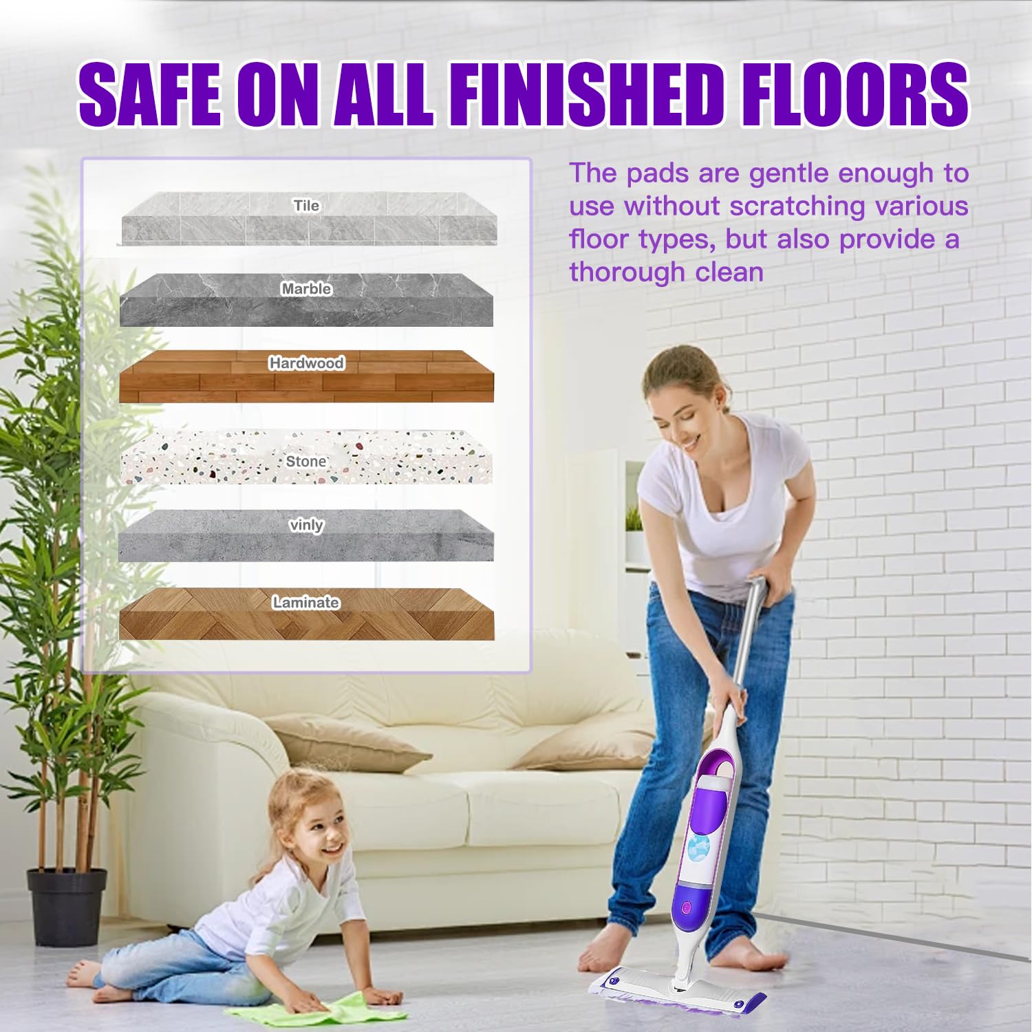 30 Pack Thickened Disposable Power Mop Pads Refills for Swiffer PowerMop (30 Count)