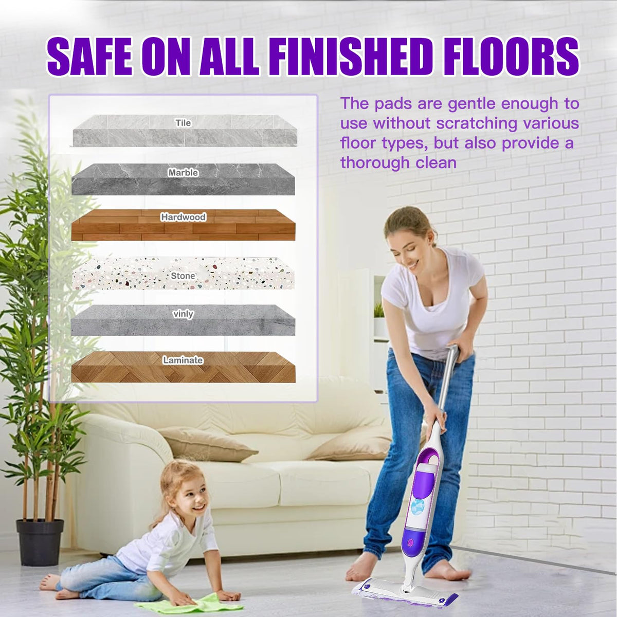 20 Count Thickened Disposable Power Mop Pads Refills for Swiffer PowerMop