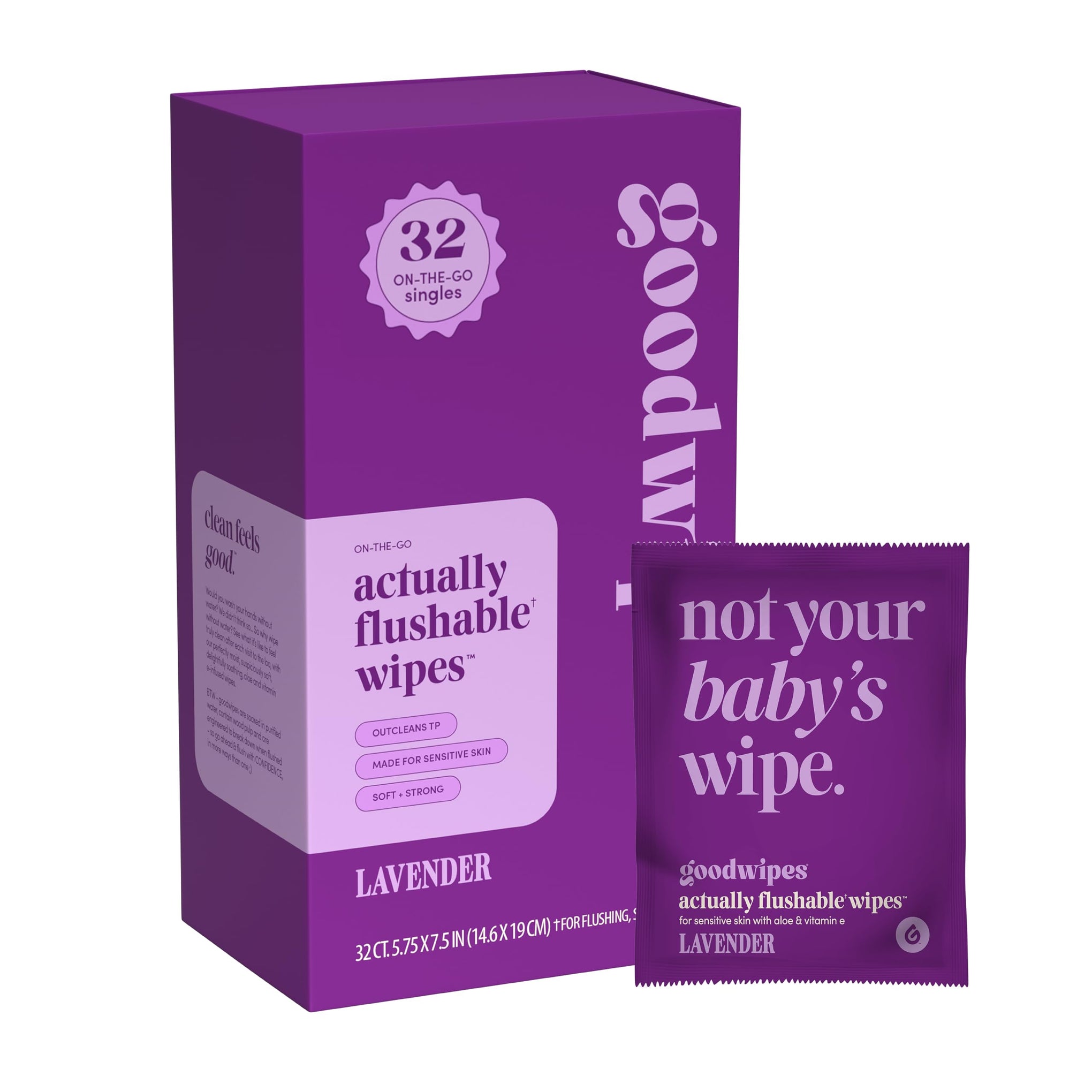 Flushable Wipes for Women (32 Count)