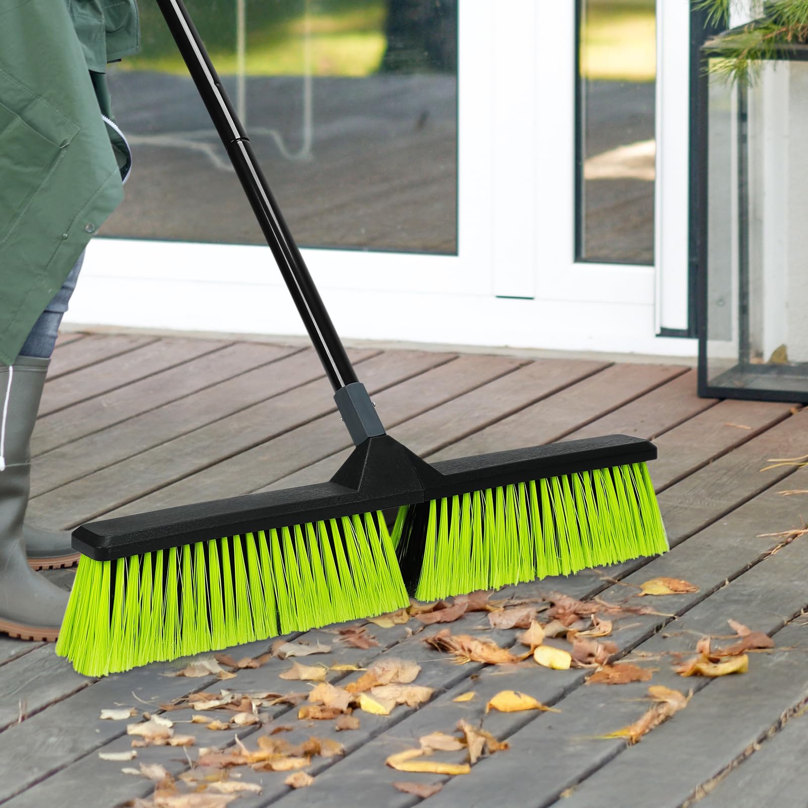 24 Inch Push Broom Outdoor with Stiff Bristle