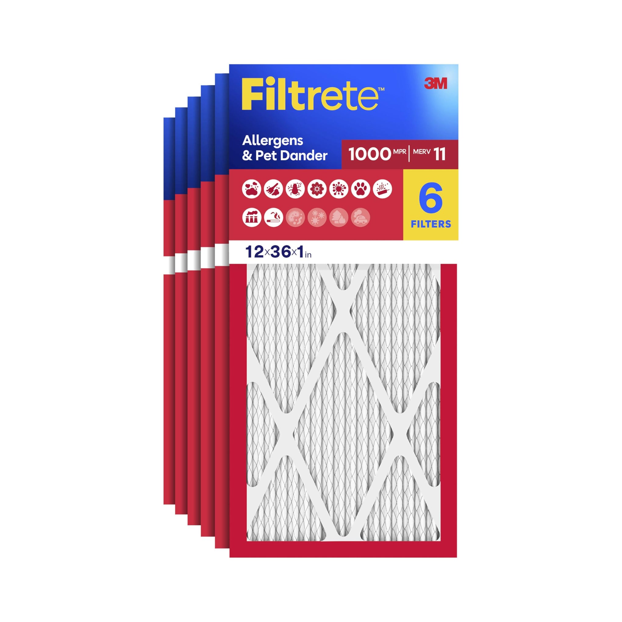 12x36x1 AC Furnace Air Filter (6 Count)