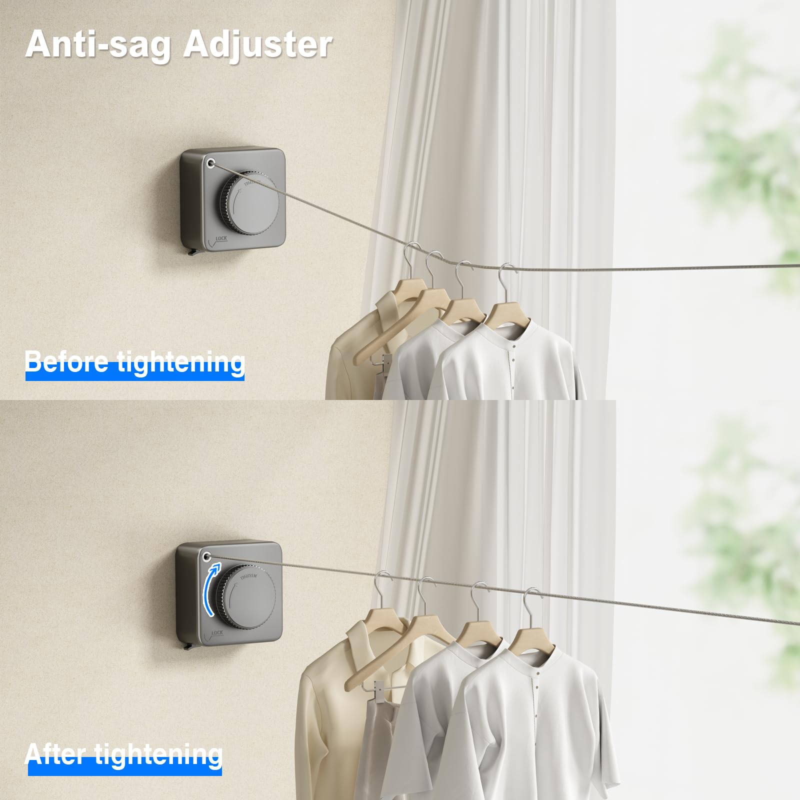Retractable Clothesline Indoor (15.1 Foot)
