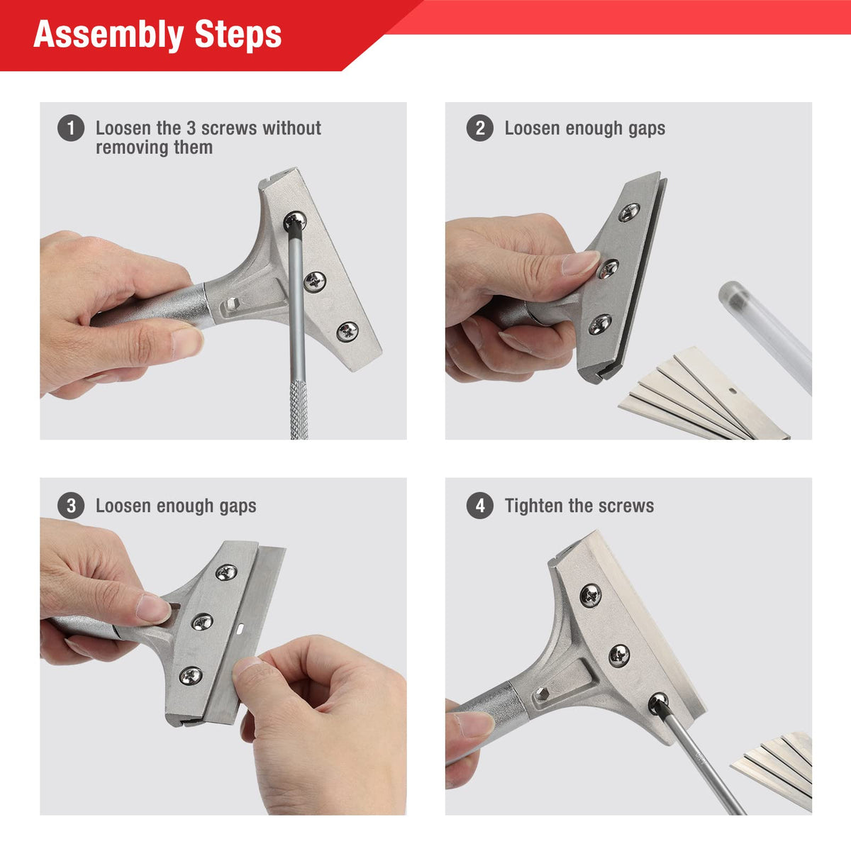 2 Pieces Glass Scraper Set with 20pcs Blades