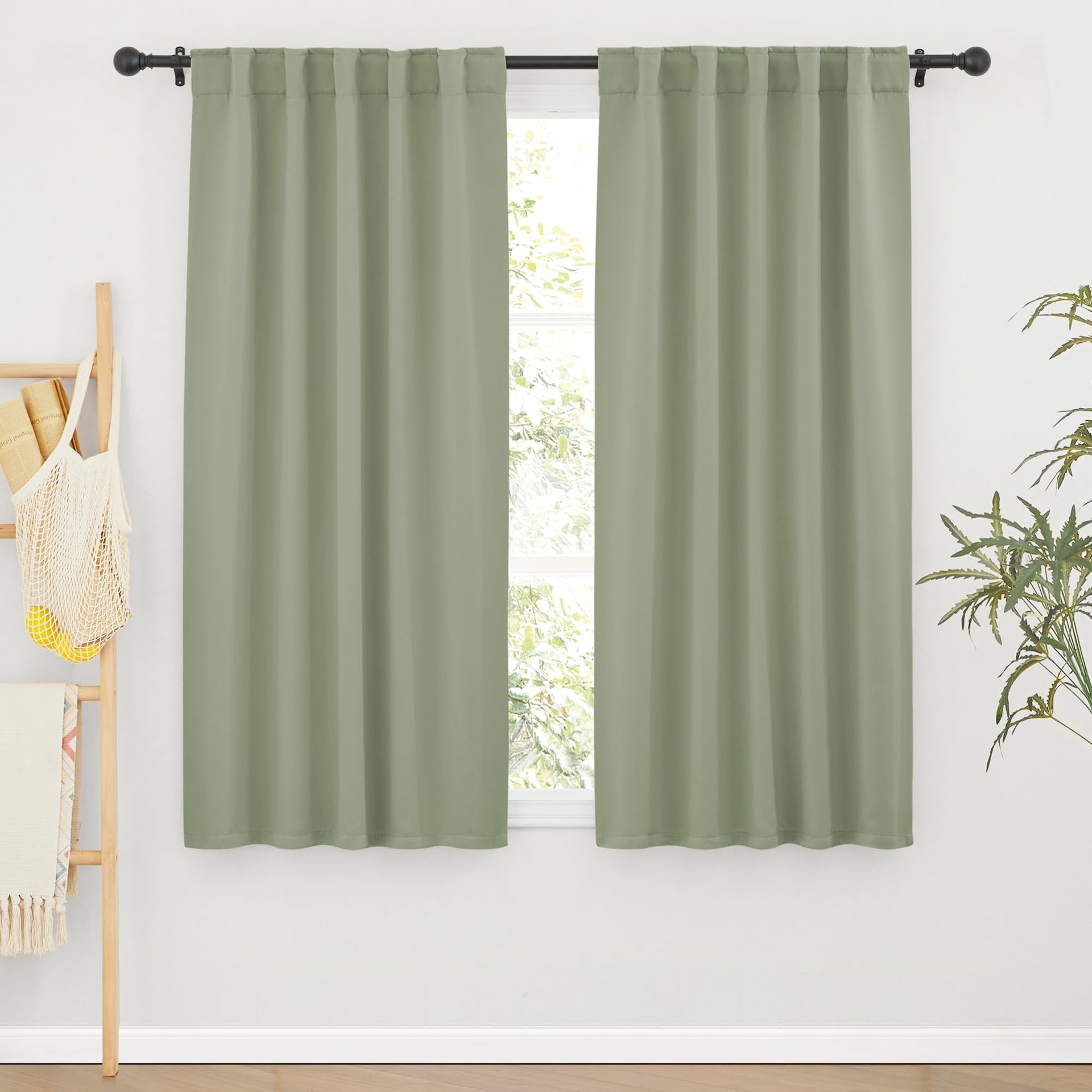 Blackout Curtains 63 inches Long for Bedroom (2 Count)