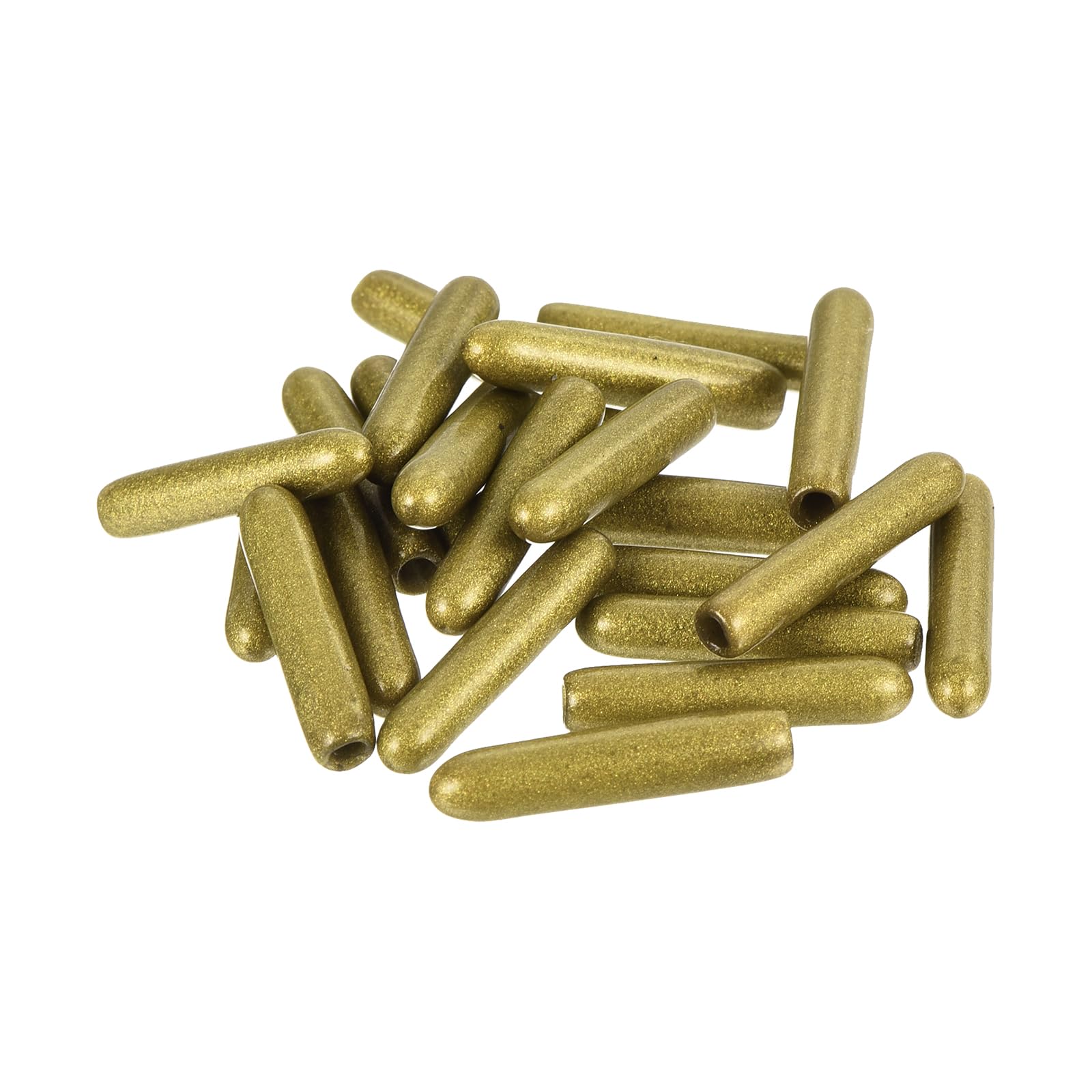 20pcs Rubber End Caps 2mm ID Vinyl Round Tube Bolt Cap Cover Thread Protectors Gold