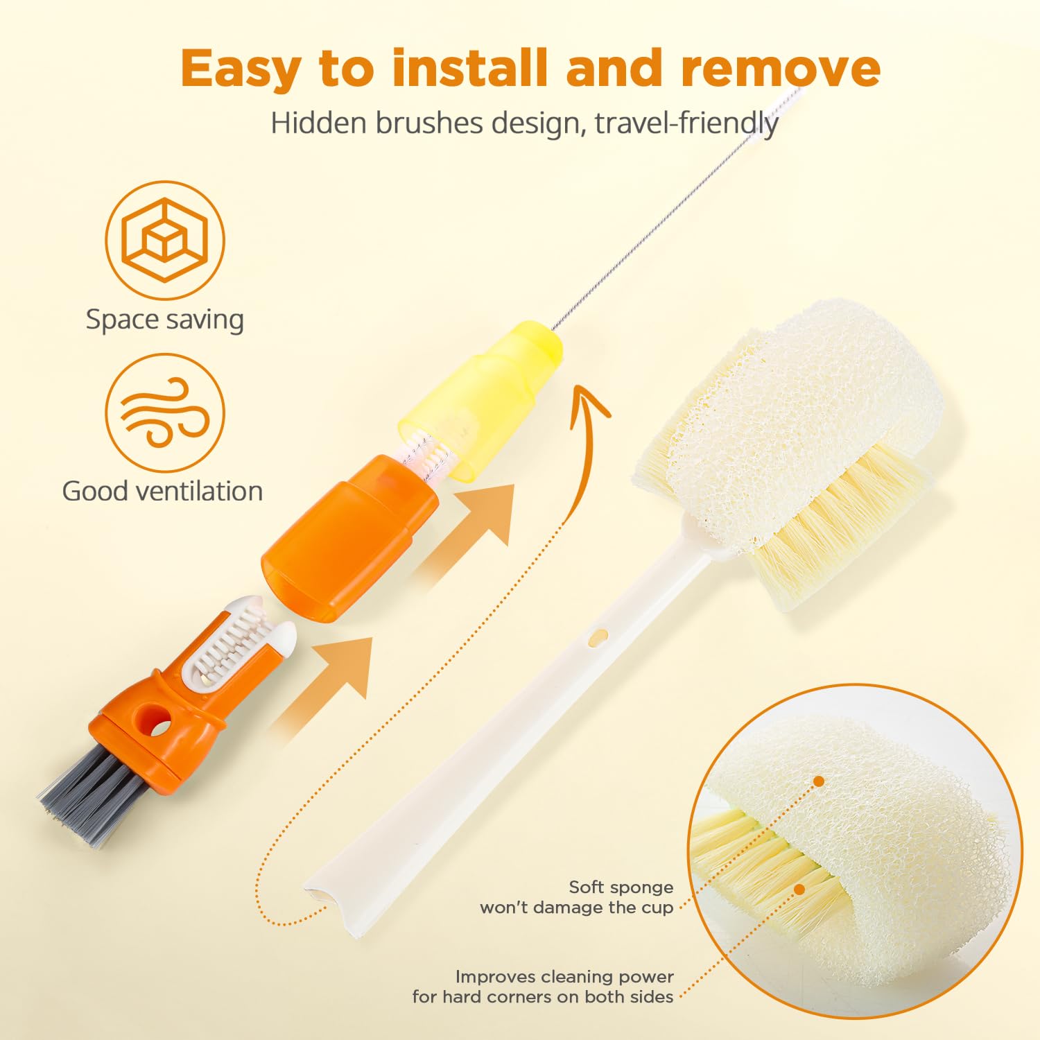 6 Pack Bottle Brush Cleaning Set (6 Count)
