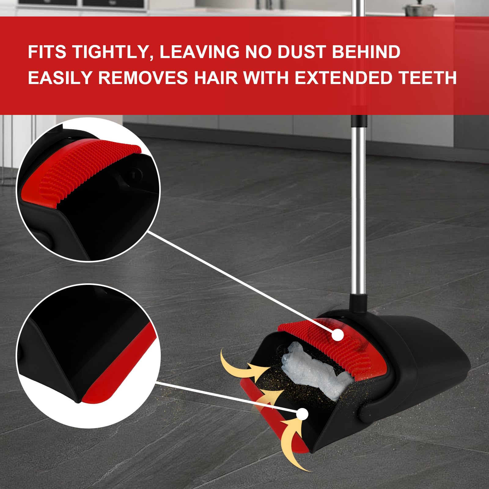Red Broom and Dustpan Combo Set