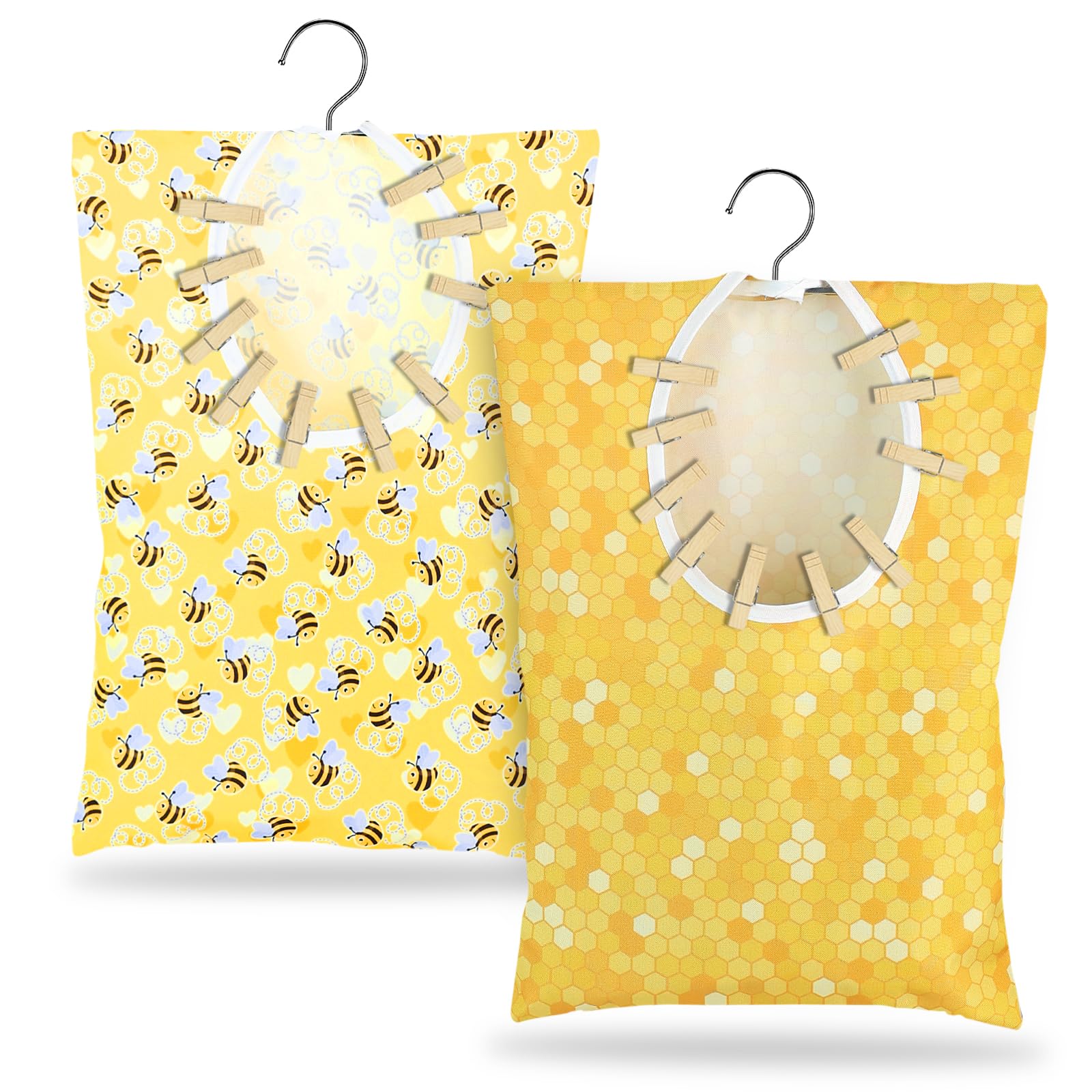 Bee Honeycomb Clothespin Holder (2 Count)