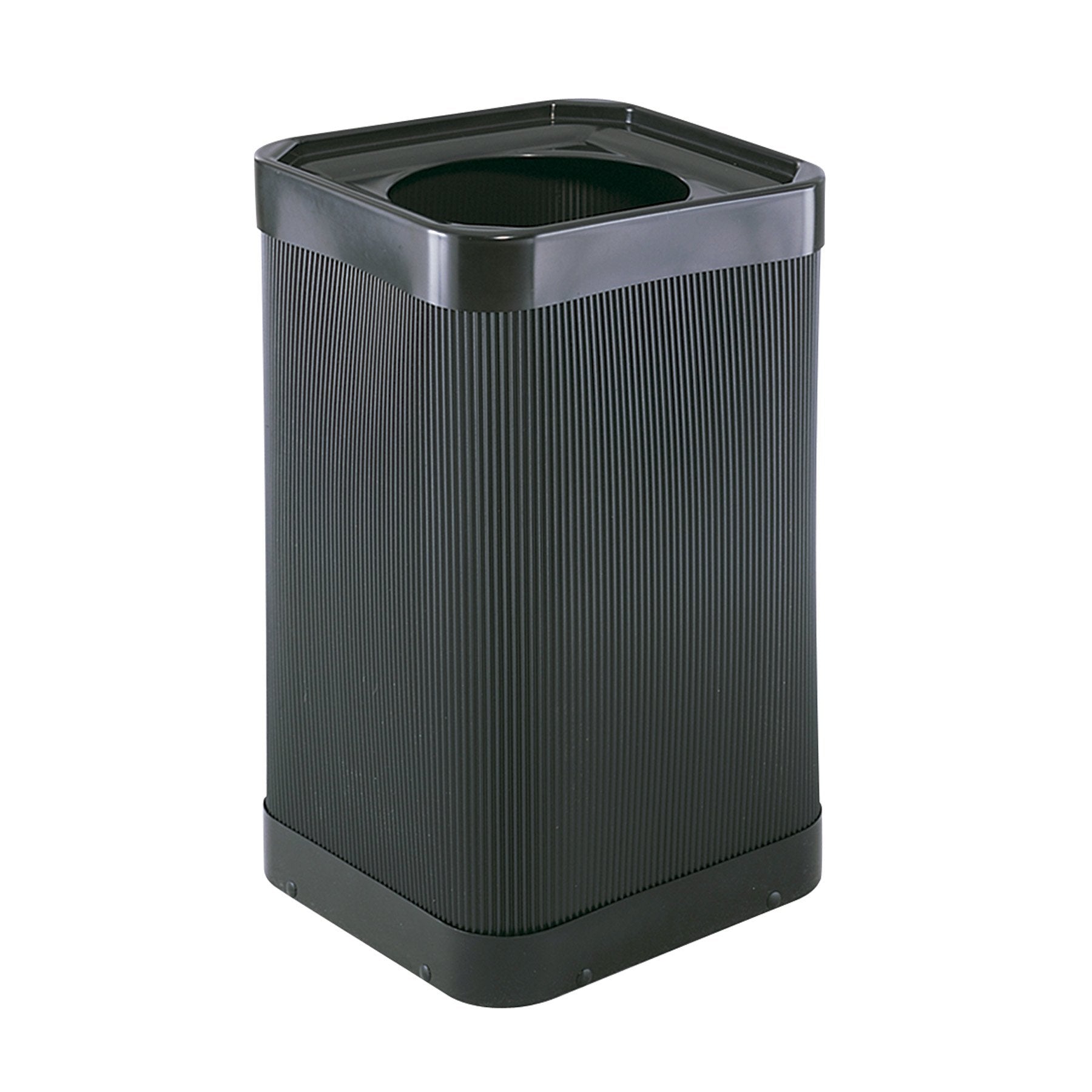 At-Your-Disposal Trash Can, 38 Gallon Modern Plastic Garbage Can for Offices, Break Rooms, Indoor Use, Black