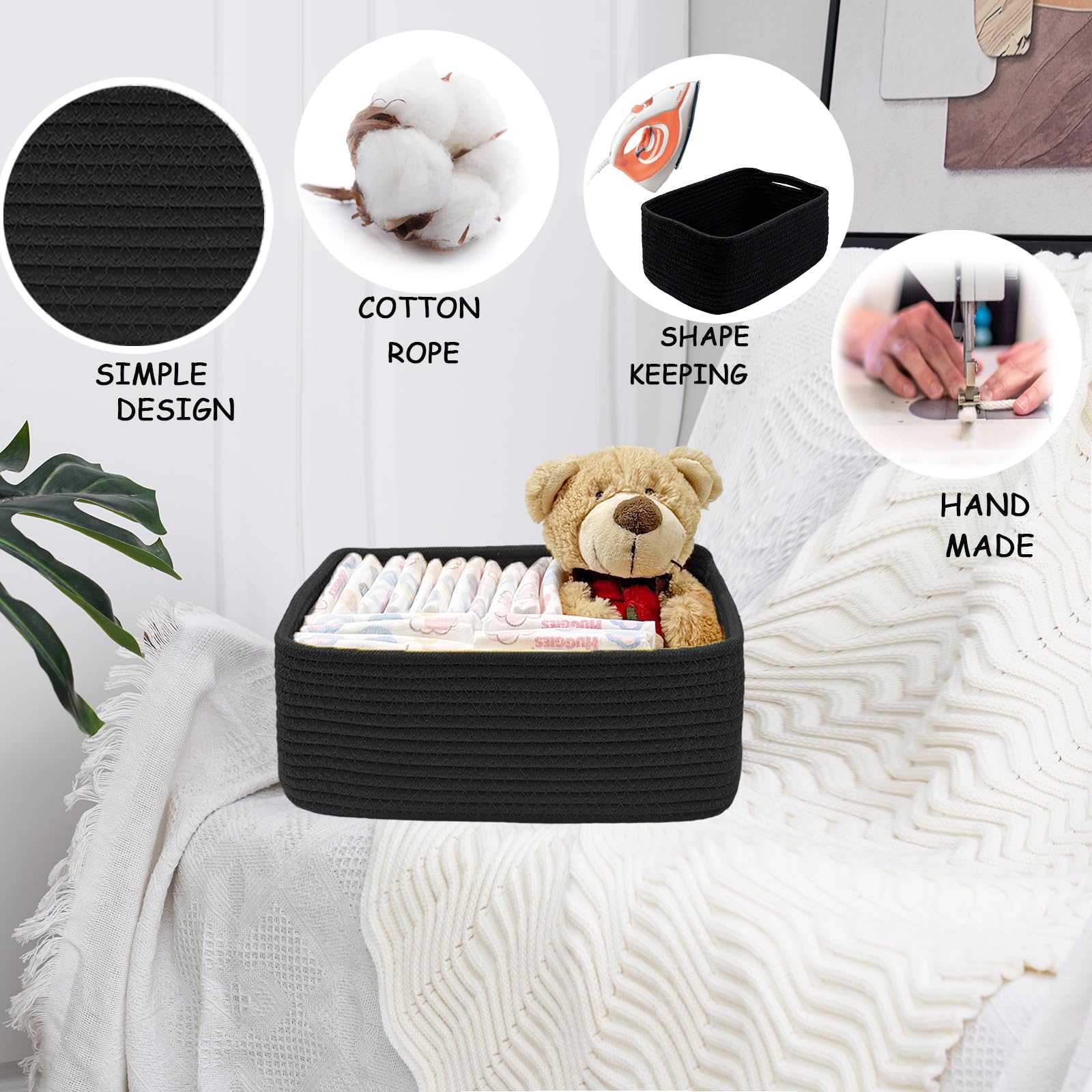 COMFY HOMI 11.5"x7.5"x4.7" Storage Baskets for Organizing (3 Count)