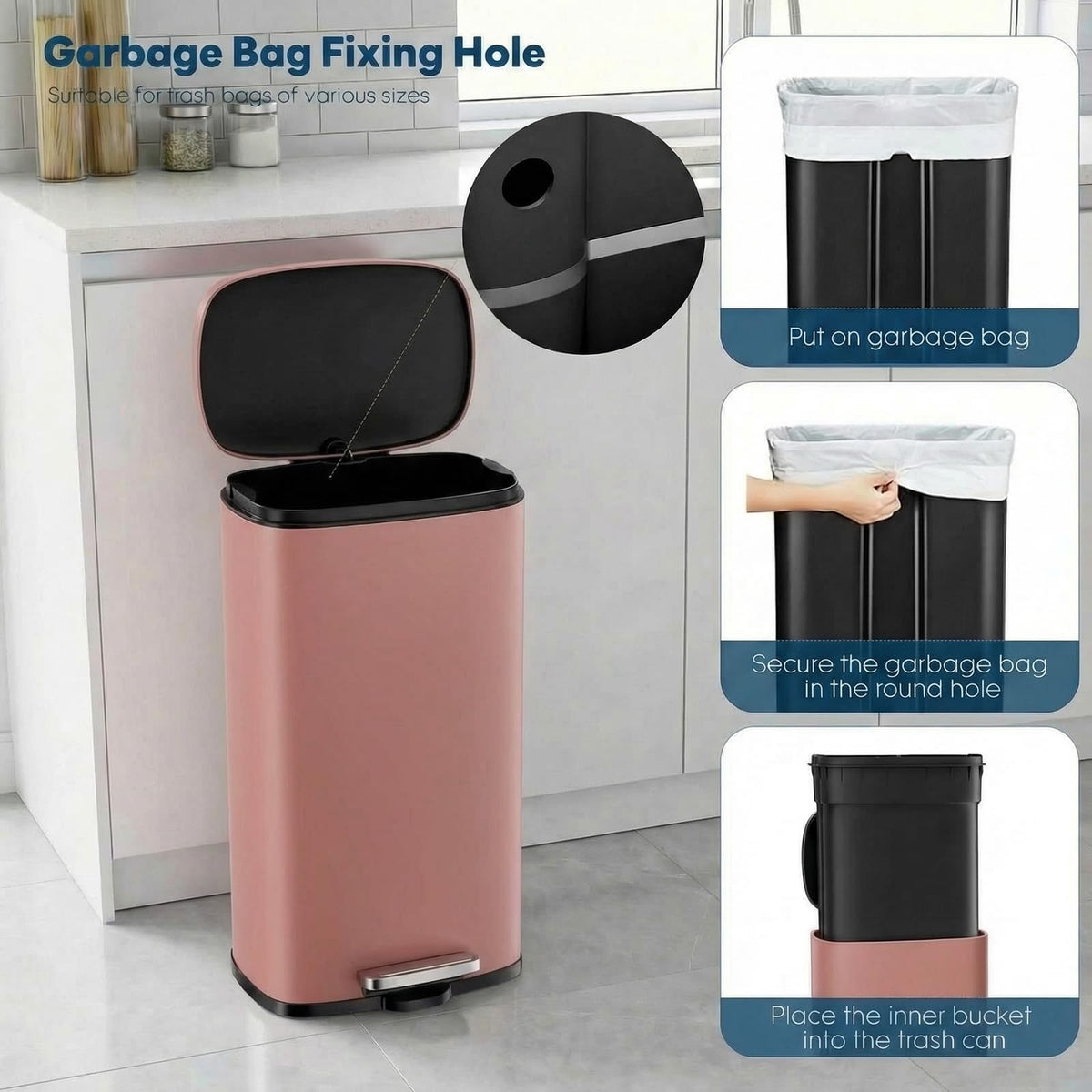 8 Gal Kitchen Trash Can