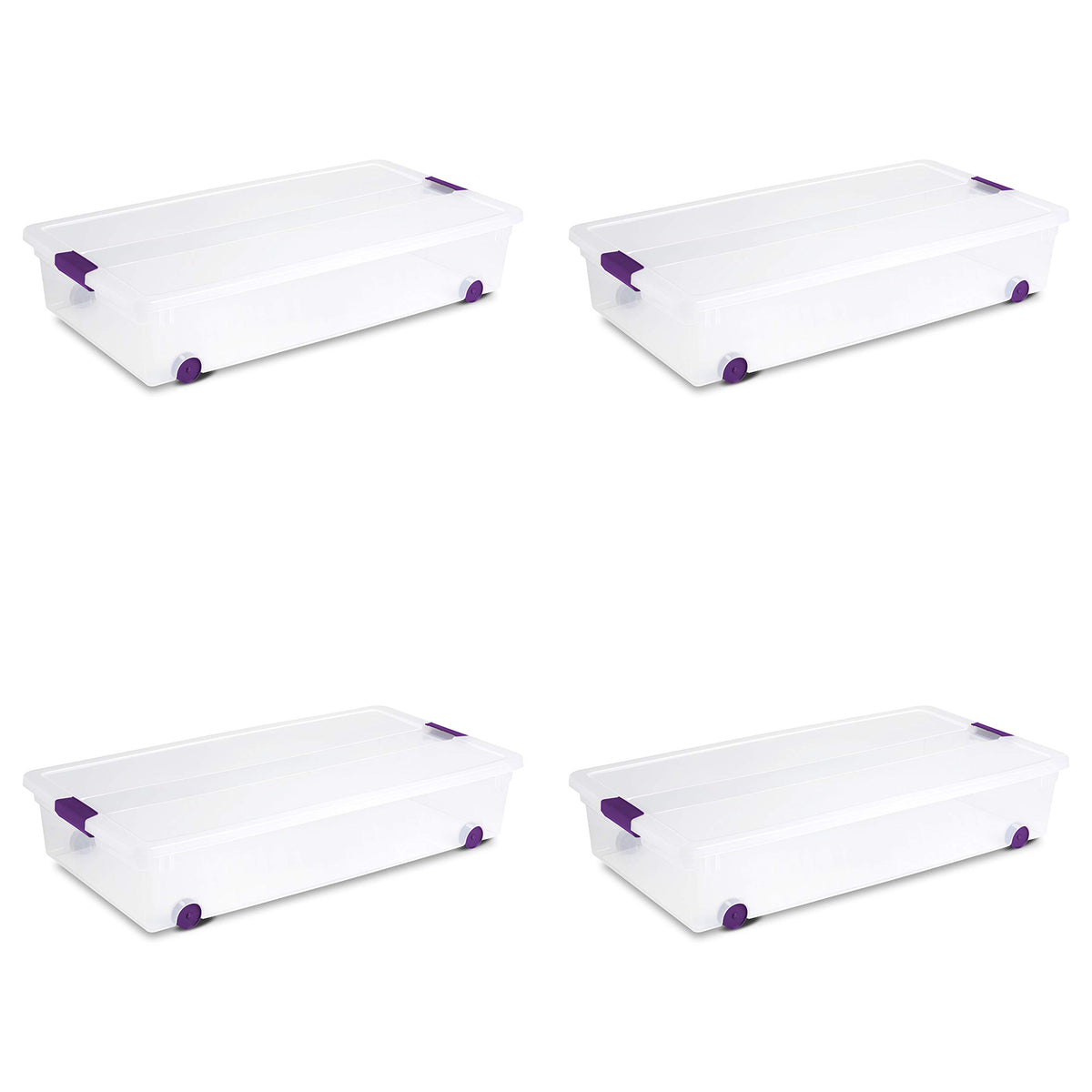 56 Quart ClearView Wheeled Latch Box (4 Count)