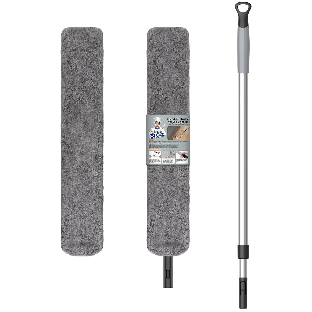 Microfiber Gap Duster with Stainless Steel Adjustable Handle