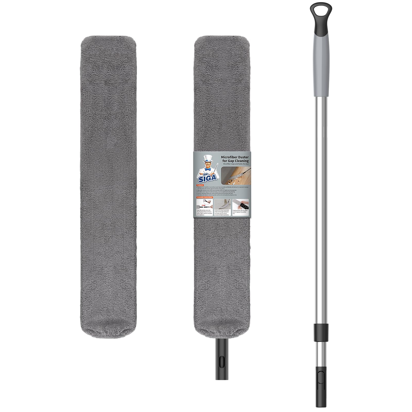 Microfiber Gap Duster with Stainless Steel Adjustable Handle
