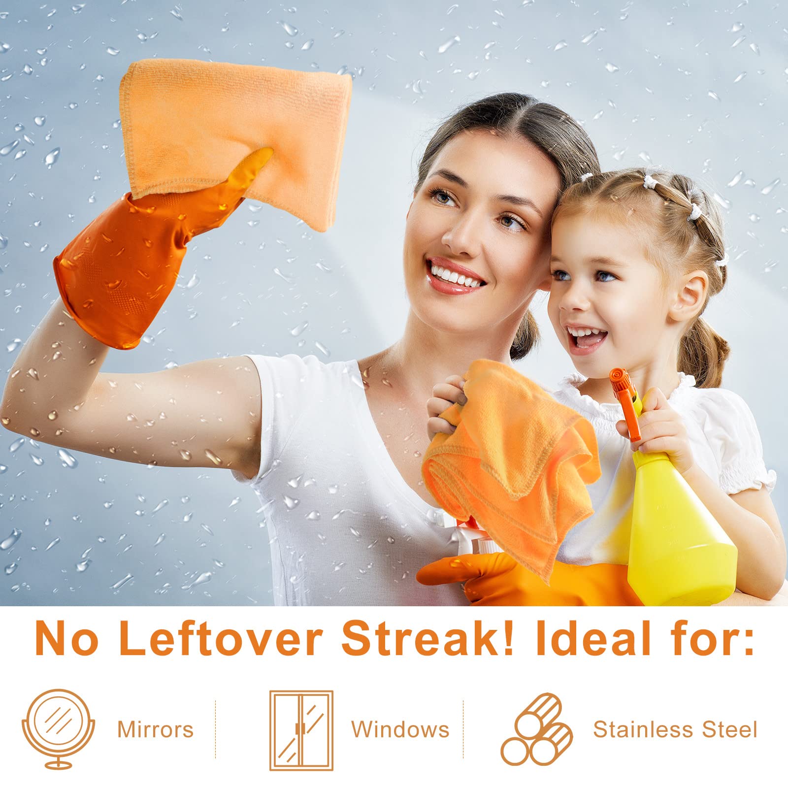 Microfiber Cleaning Cloths for Cars 16 x 16 Inch Ultra Absorbent Car Towels Drying Reusable Cleaning Supplies House Kitchen Window Microfiber Towel (60 Count)