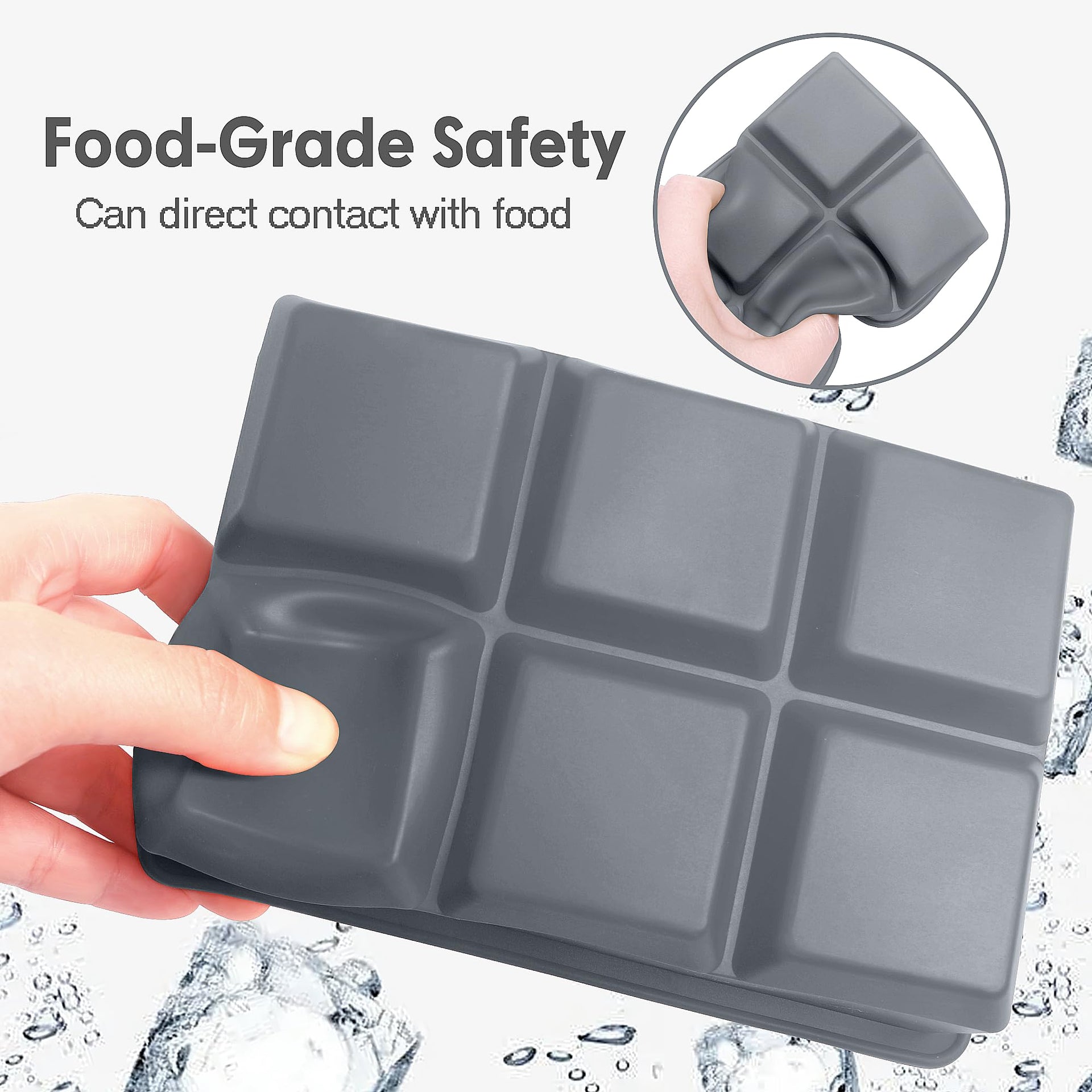 Silicone Ice Cube Trays 3 Pack (3 Count)