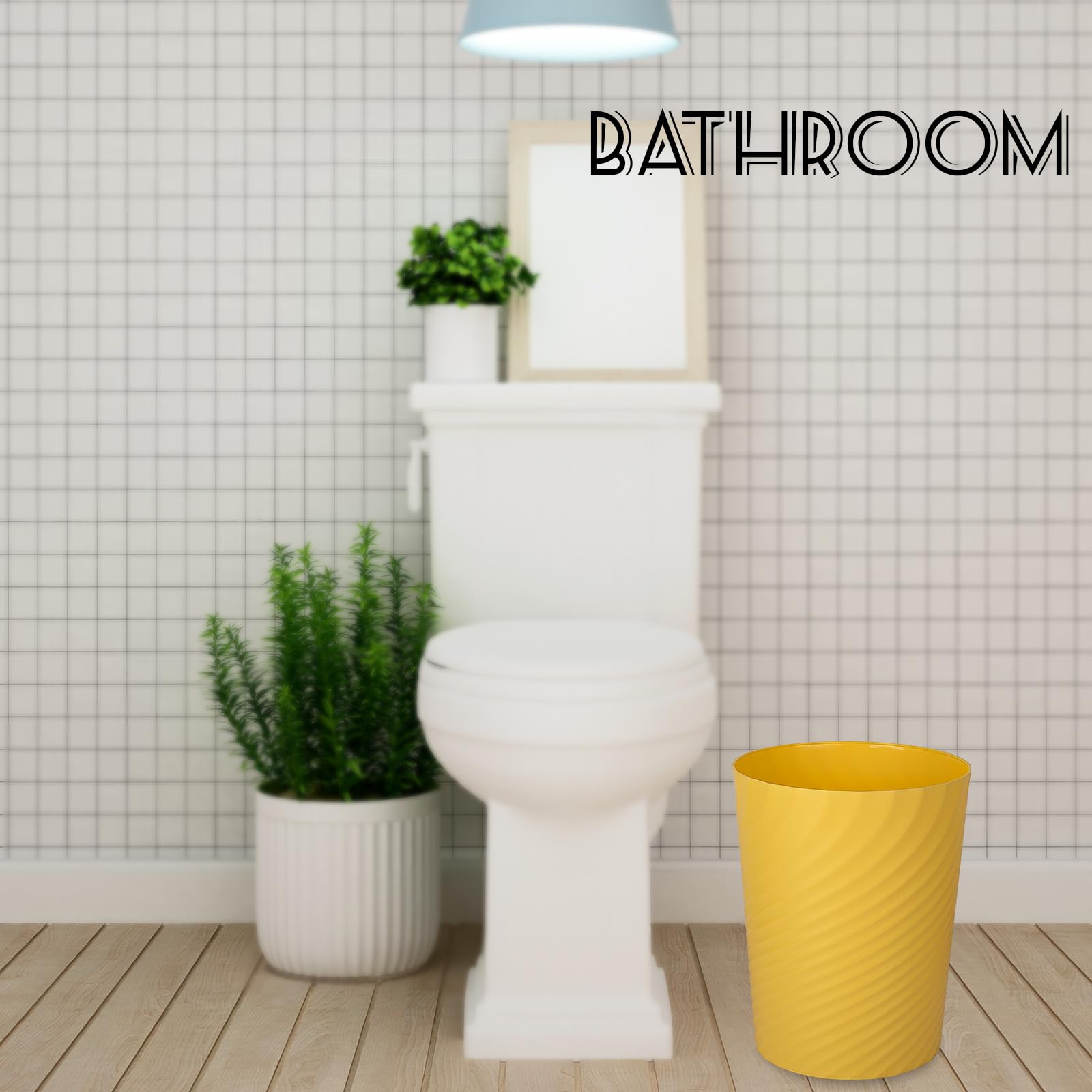 Plastic Small Bathroom Trash Can Wastebasket Garbage Can