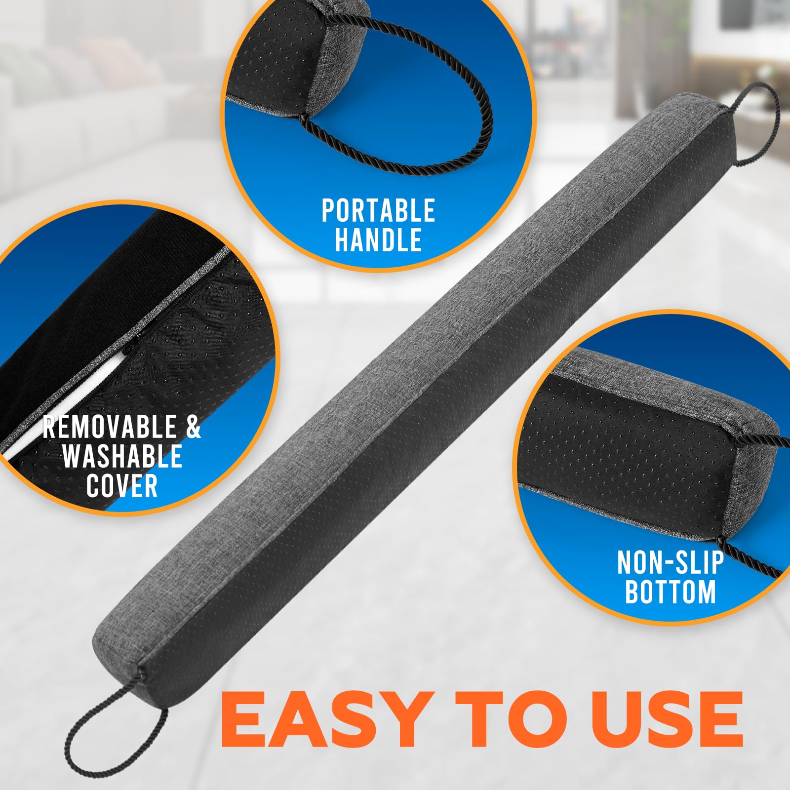 38” Weighted Under Door Draft Stopper