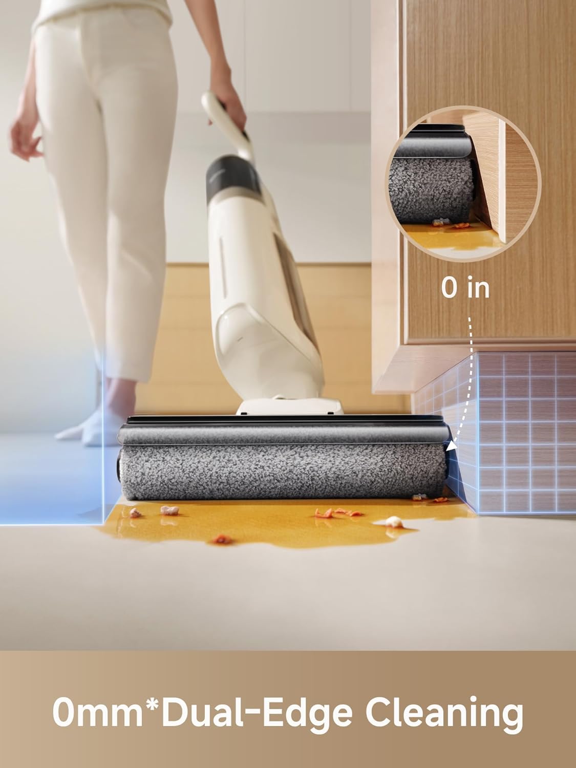 MOVA K30 SE Wet Dry Vacuum Cleaner, 180° Lie-Flat Reach Smart Vacuum Mop, 0 in Dual-Edge Cleaning, one-press self-cleaning, Lightweight, Powerful 18000Pa Suction Floor Cleaner for Hard Floors Pet Hair - ModHome Supplies