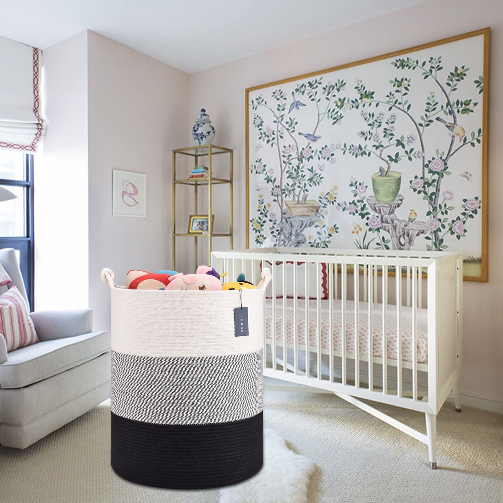 Tall Woven Blanket & Laundry Basket