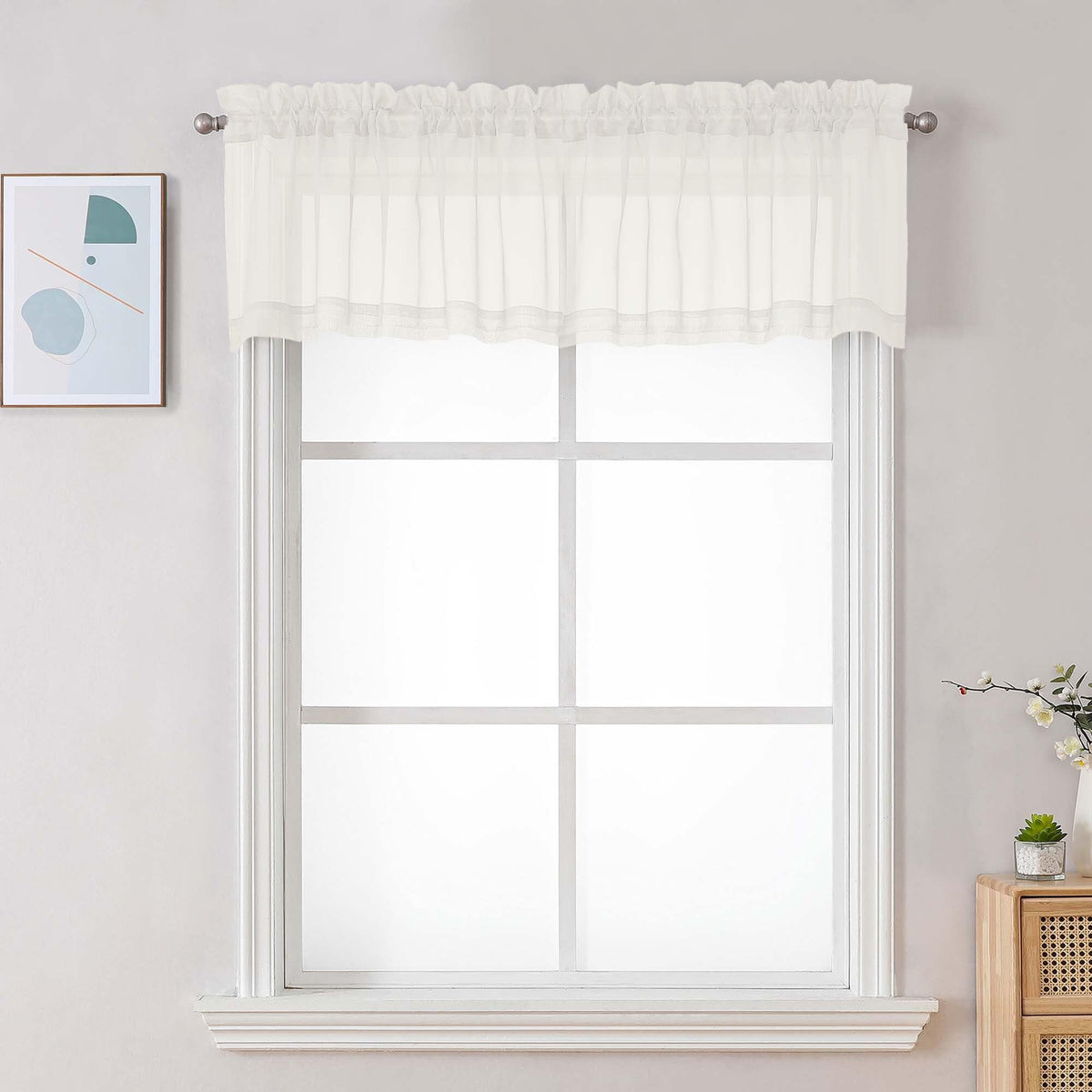 Ivory Sheer Valances for Windows (2 Count)