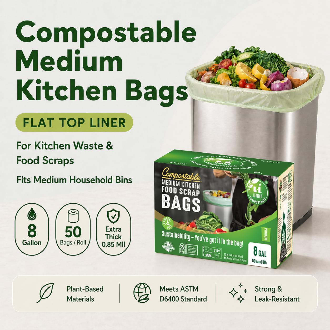 8 Gallon Compostable Bags (100 Count)