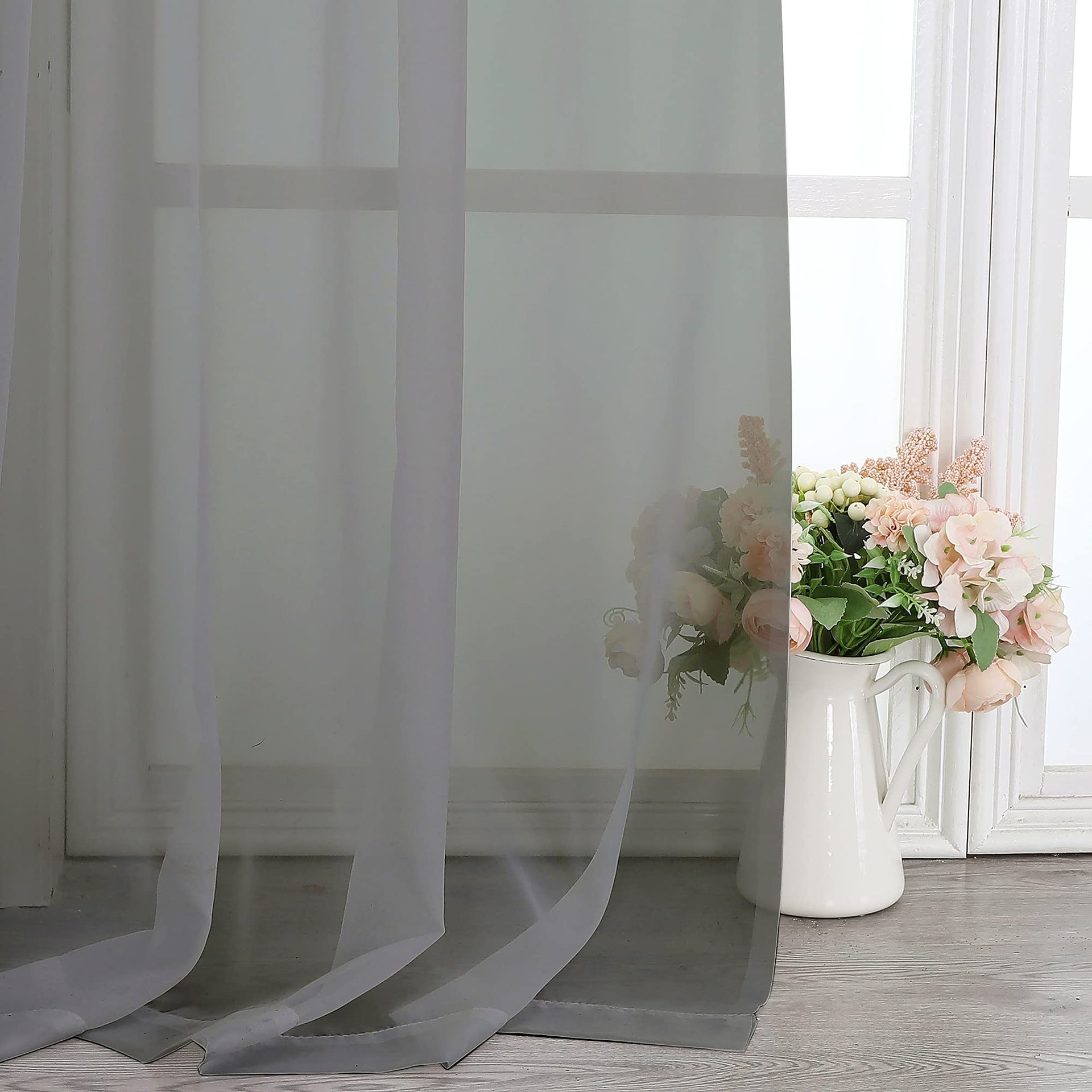 Sheer Window Curtain Panels 144 Inches Length 2 Pack