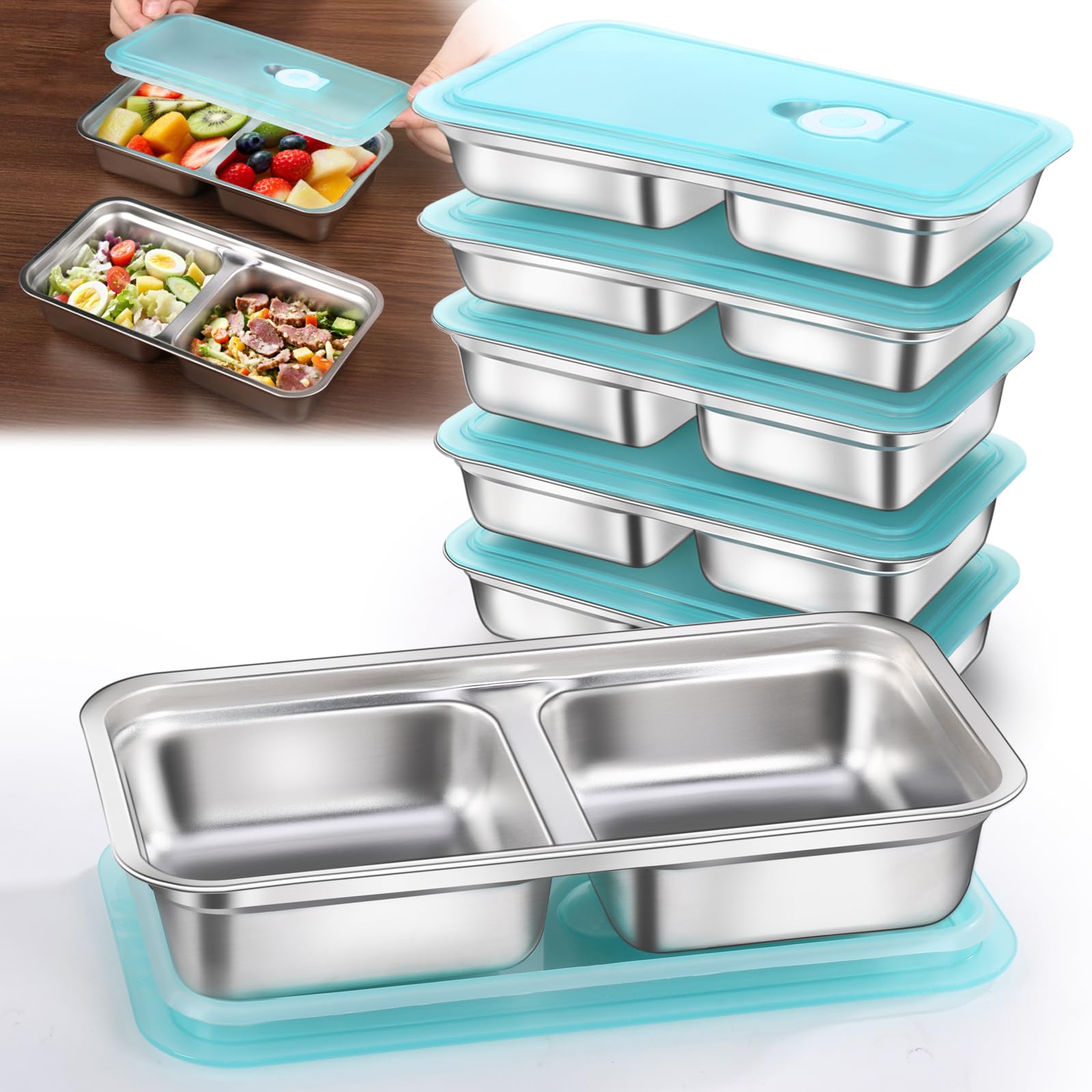 6 Pack Stainless Steel Snack Containers Reusable (6 Count)