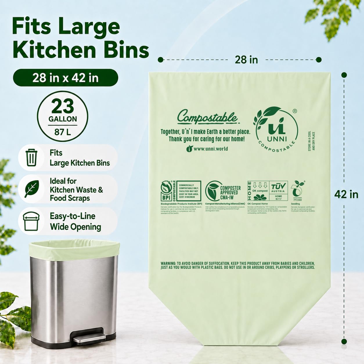 20 23 Gallon Compostable Bags (60 Count)
