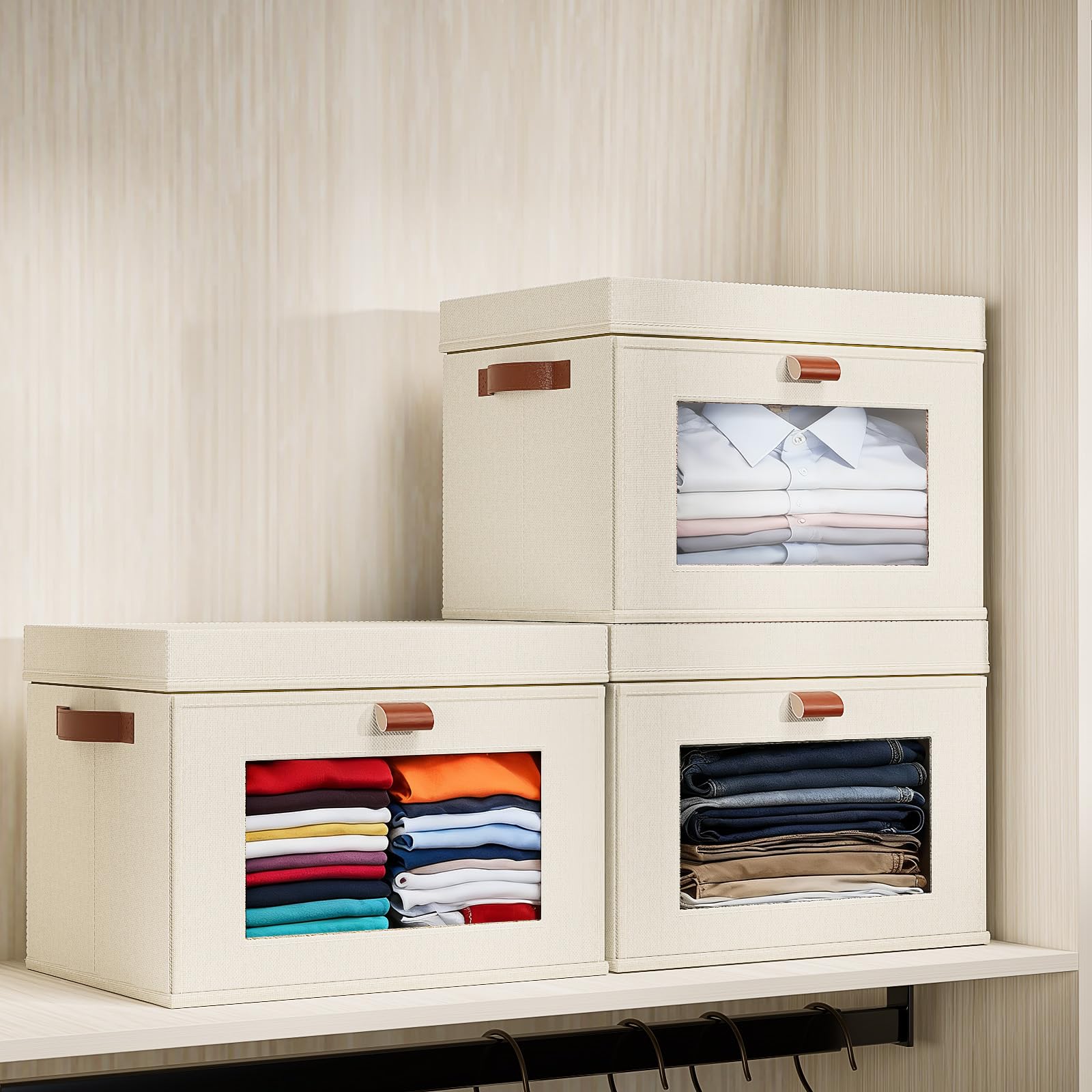 Collapsible Stackable Storage Bins with Lids